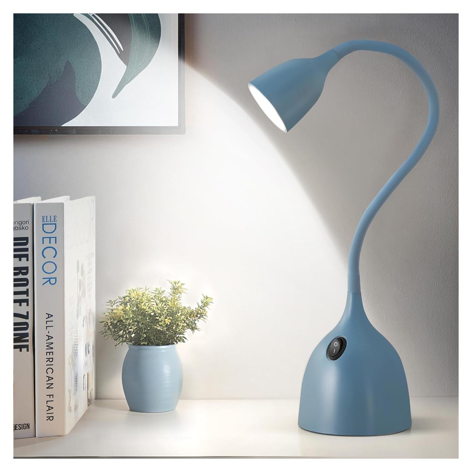 Lámpara de Escritorio LED EJIAXIN Gooseneck Azul 50cm
