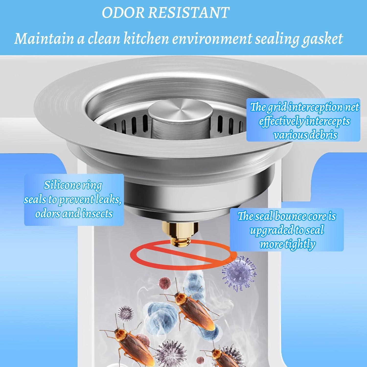 Colador de desagüe de cocina NSRHMJ acero inoxidable 3 en 1