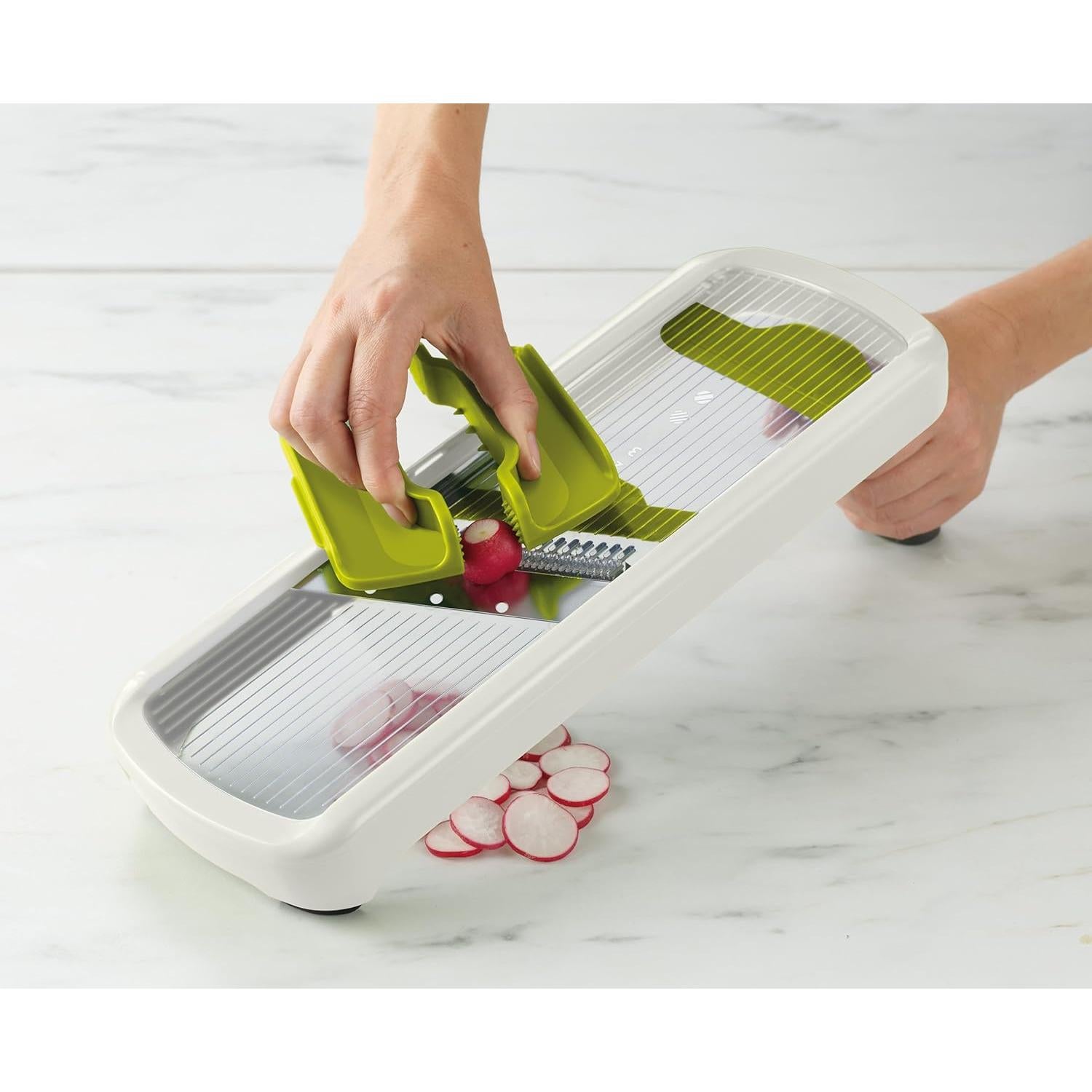 Joseph Joseph Multi-Grip Mandoline with Precision Food Grip, One Size, Green/White