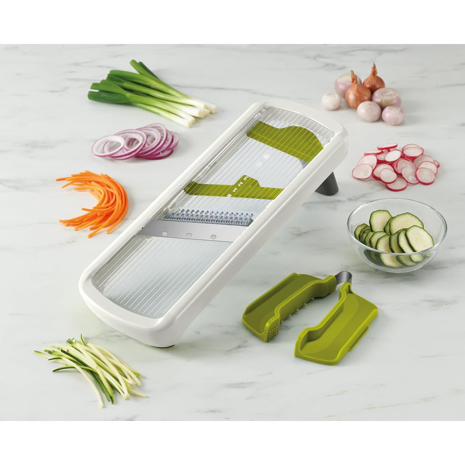 Joseph Joseph Multi-Grip Mandoline with Precision Food Grip, One Size, Green/White