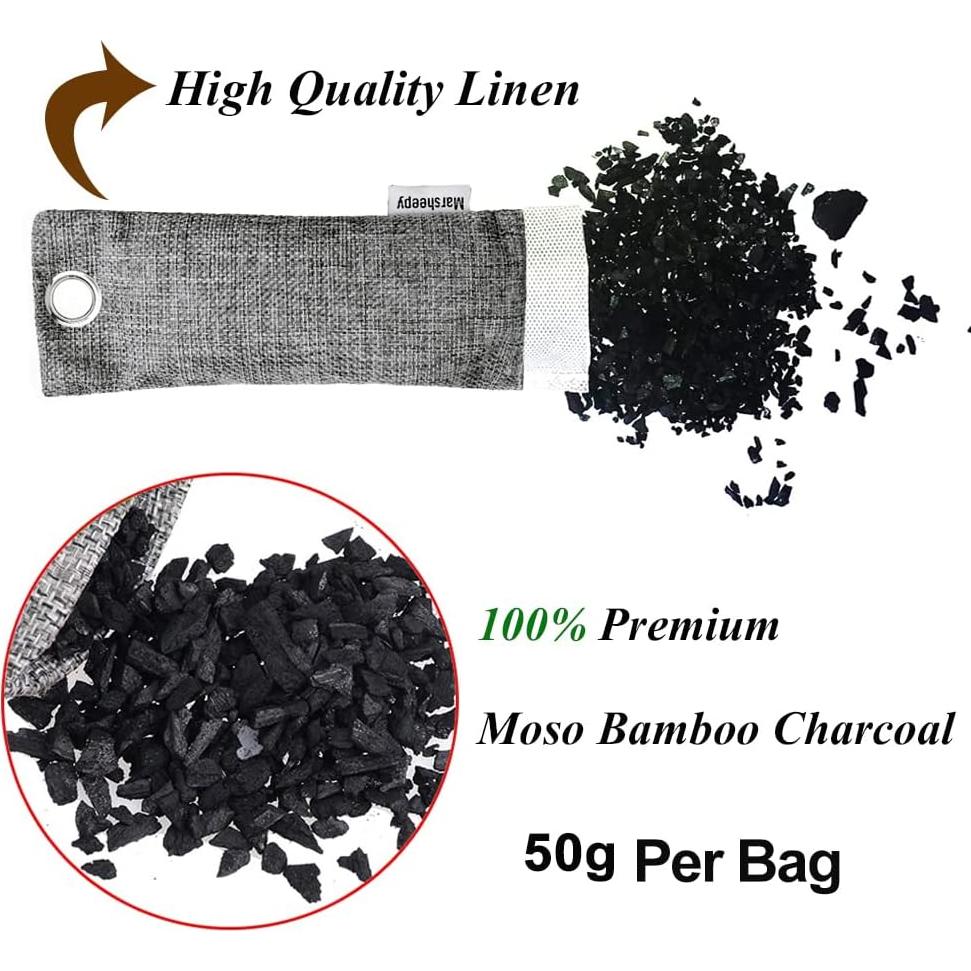 Bolsas Desodorantes de Carbón de Bambú Marsheepy 12 Paquete 200g