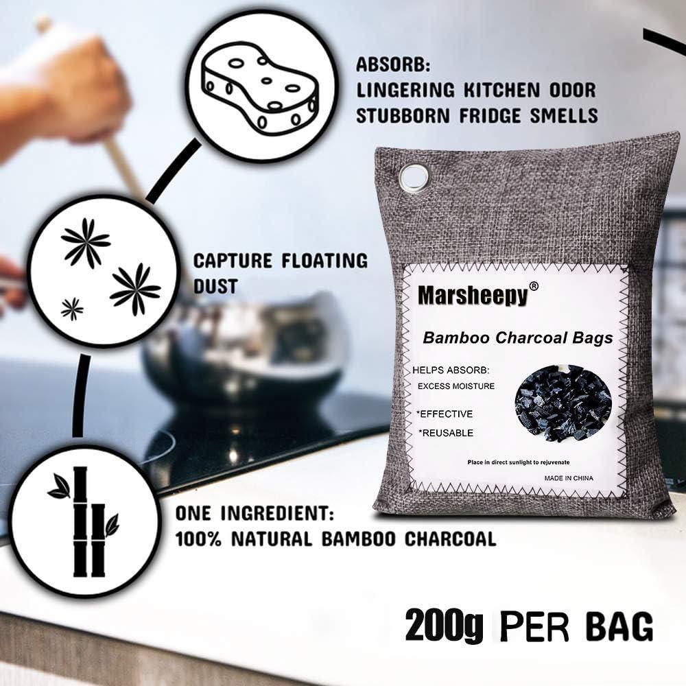 Bolsas Desodorantes de Carbón de Bambú Marsheepy 12 Paquete 200g