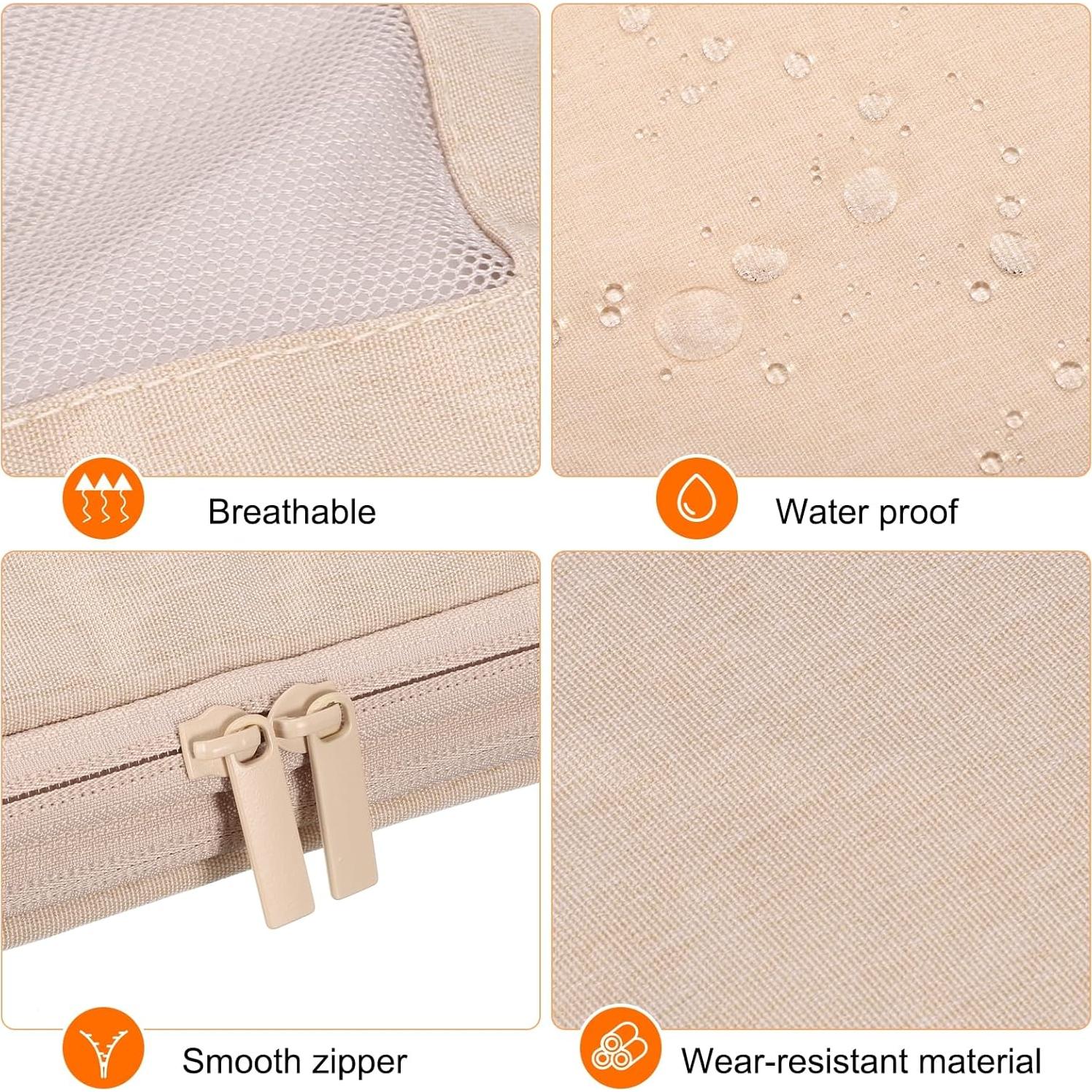 Cubo de Compresión HARFINGTON 18x12x13cm Beige Organizador de Viaje