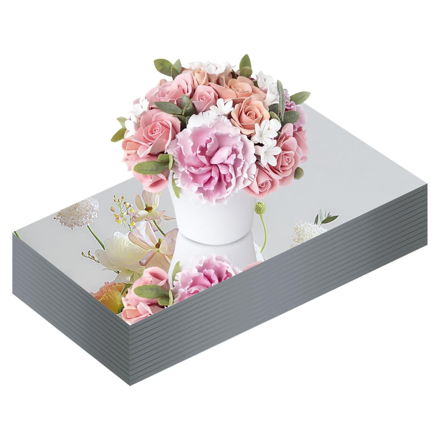 Juego de 12 Espejos de Vidrio JAMBALAY 30x12 cm para Mesa