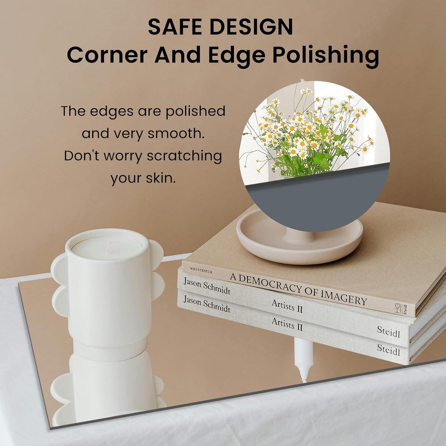 Juego de 12 Espejos de Vidrio JAMBALAY 30x12 cm para Mesa