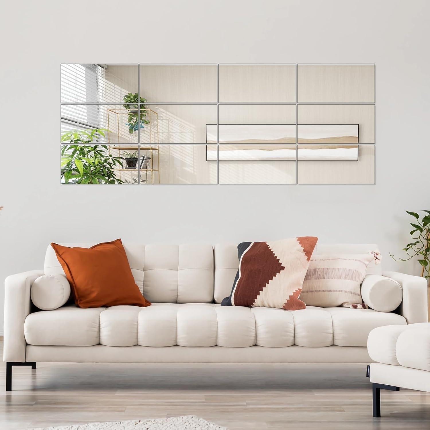 Juego de 12 Espejos de Vidrio JAMBALAY 30x12 cm para Mesa