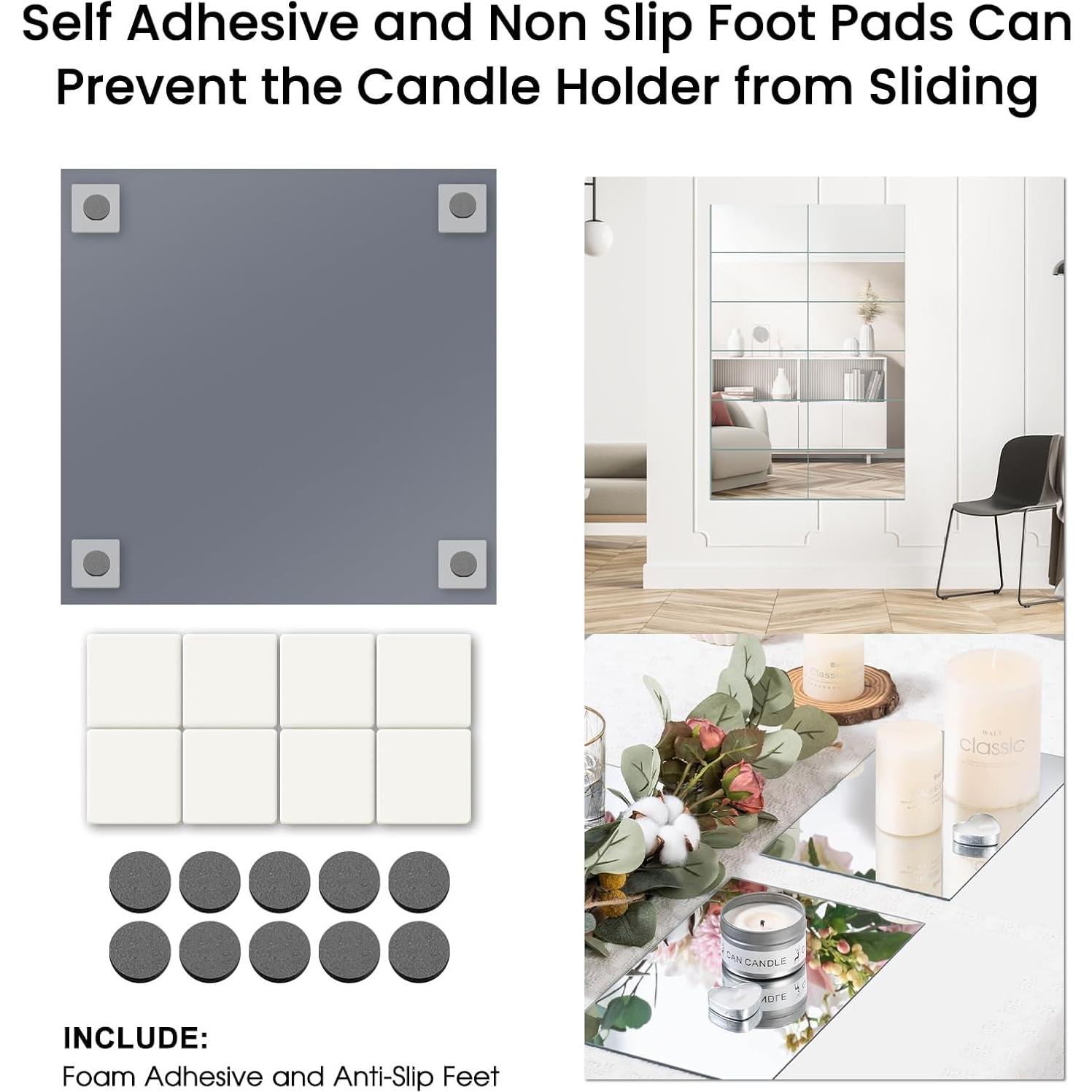 Set de 12 Espejos Cuadrados JAMBALAY 20.32 cm para Centros de Mesa