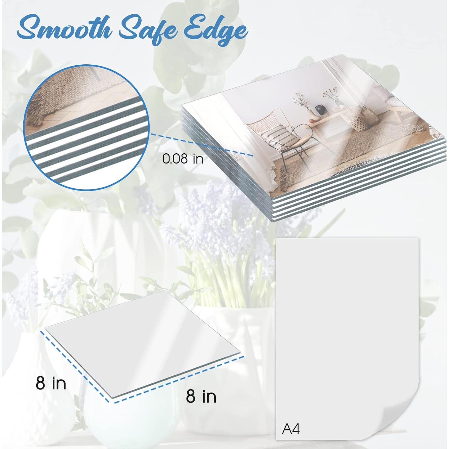 Set de 12 Espejos Cuadrados JAMBALAY 20.32 cm para Centros de Mesa