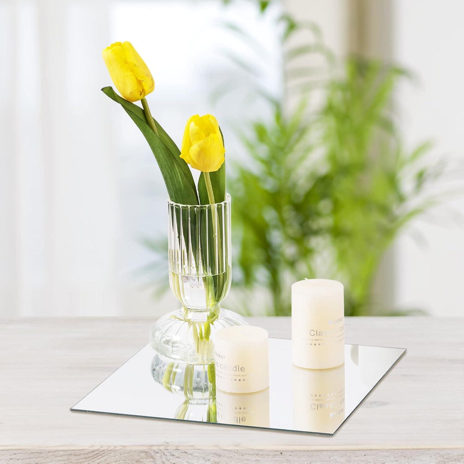 Set de 12 Espejos Cuadrados JAMBALAY 20.32 cm para Centros de Mesa