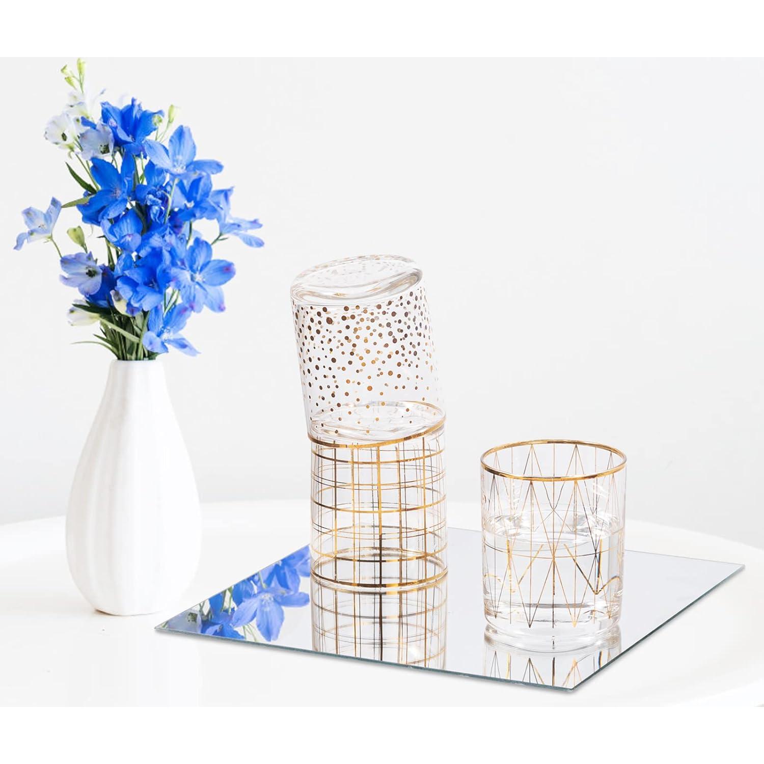 Set de 12 Espejos Cuadrados JAMBALAY 20.32 cm para Centros de Mesa