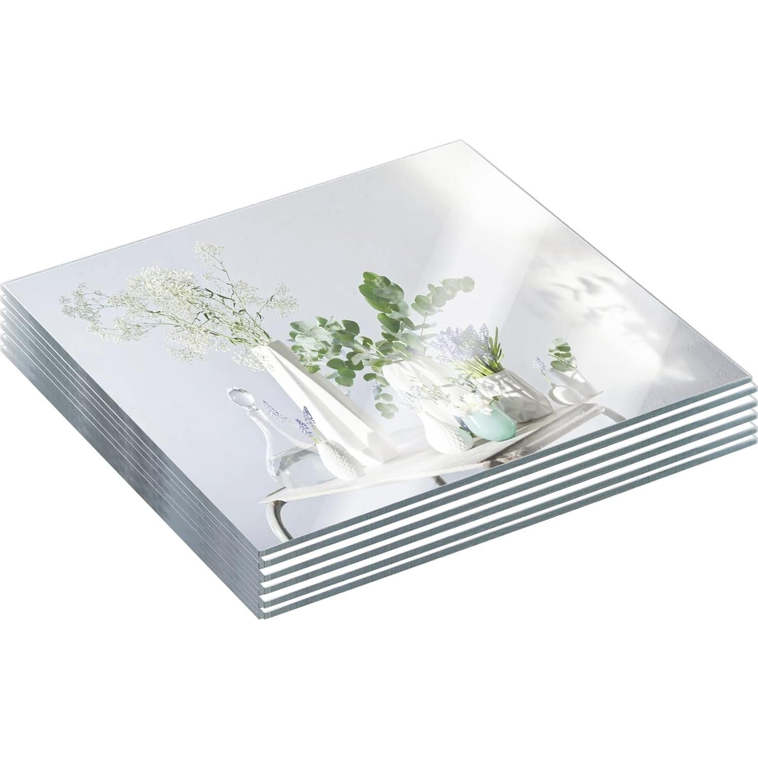 Set de 12 Espejos Cuadrados JAMBALAY 20.32 cm para Centros de Mesa