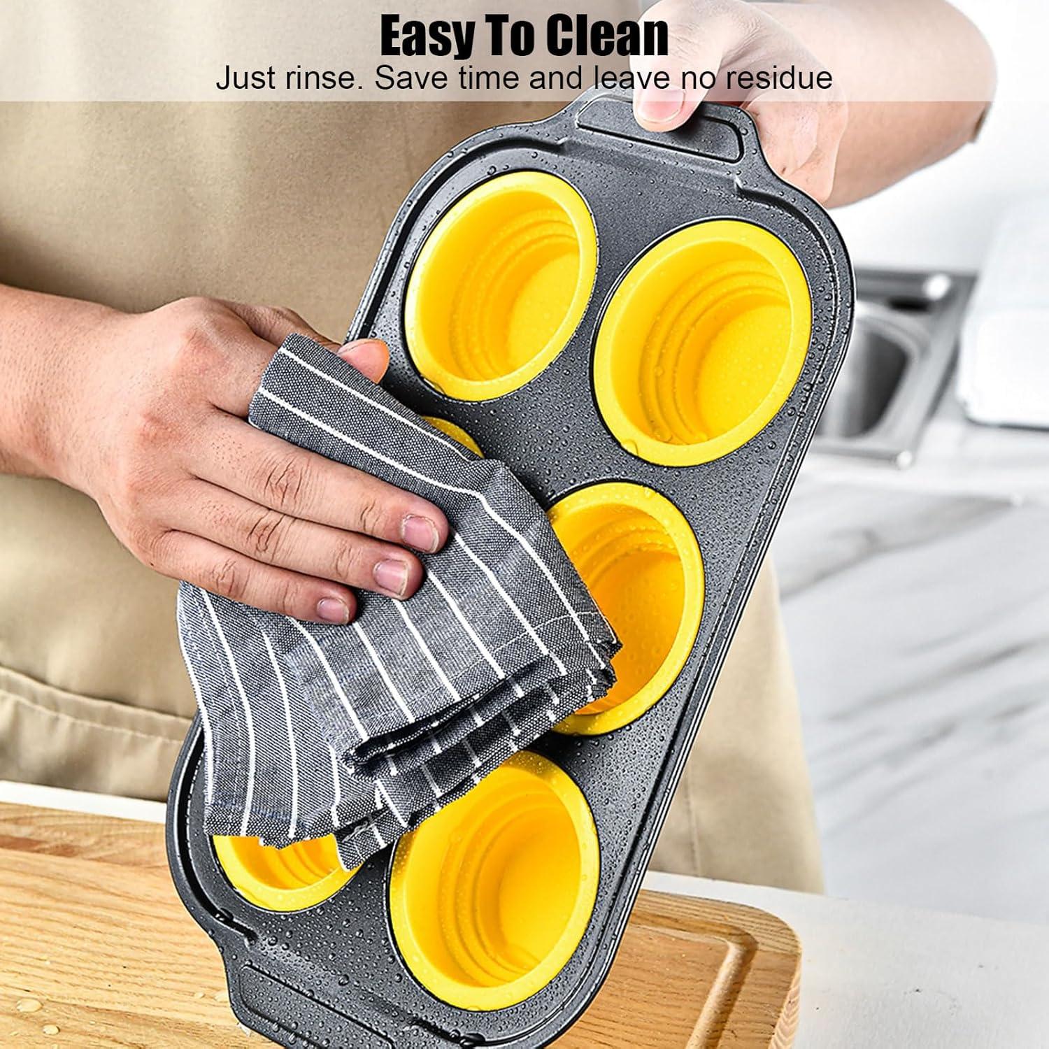 Molde de Muffin de Silicona Geweiya 12 Tazas Antiadherente