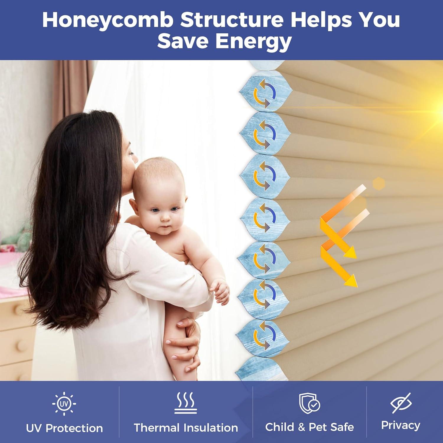 Cortinas Blackout Sin Cuerda Todo en 64x23 cm Beige