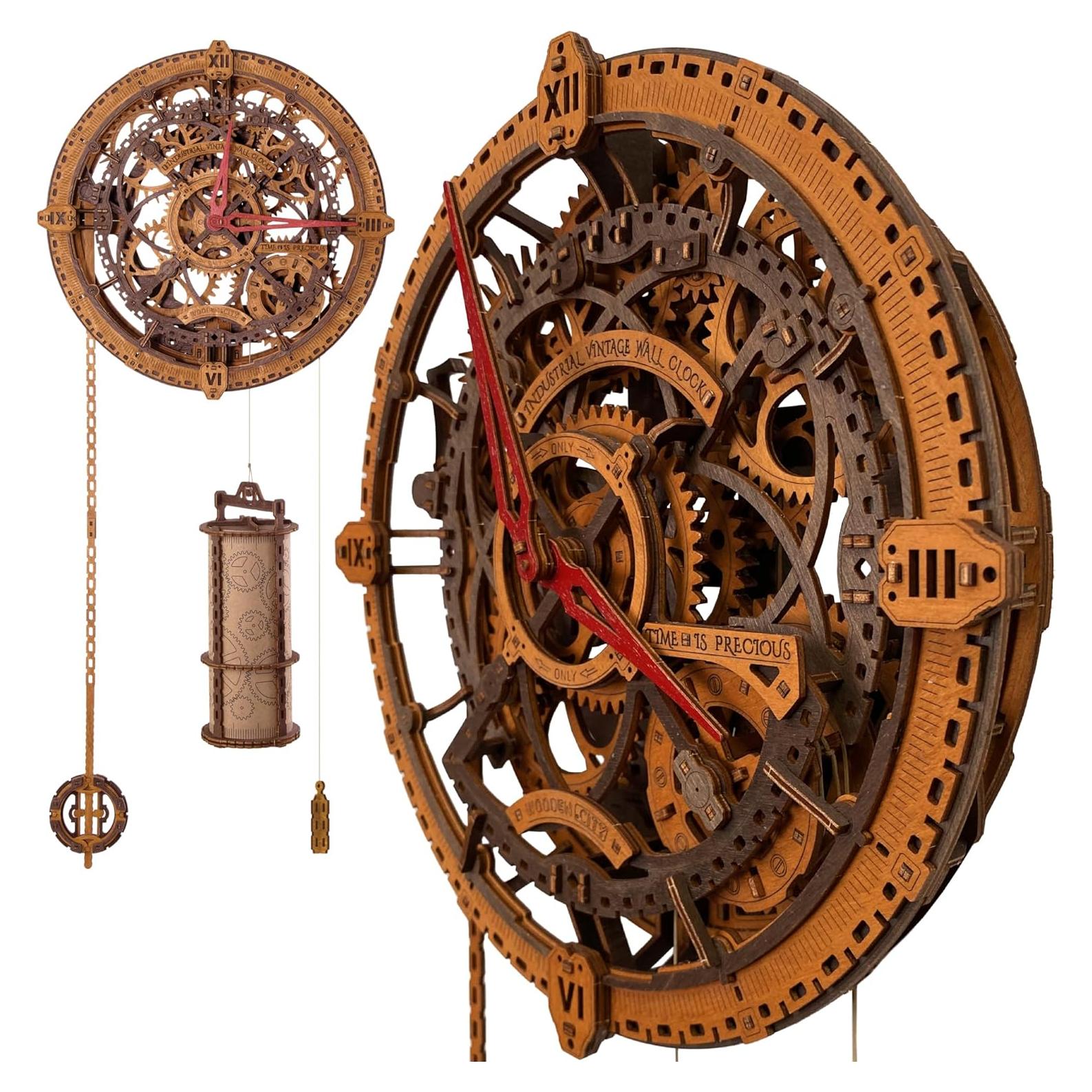 Rompecabezas 3D de Madera WOODEN.CITY Reloj de Pared Vintage 378 Piezas