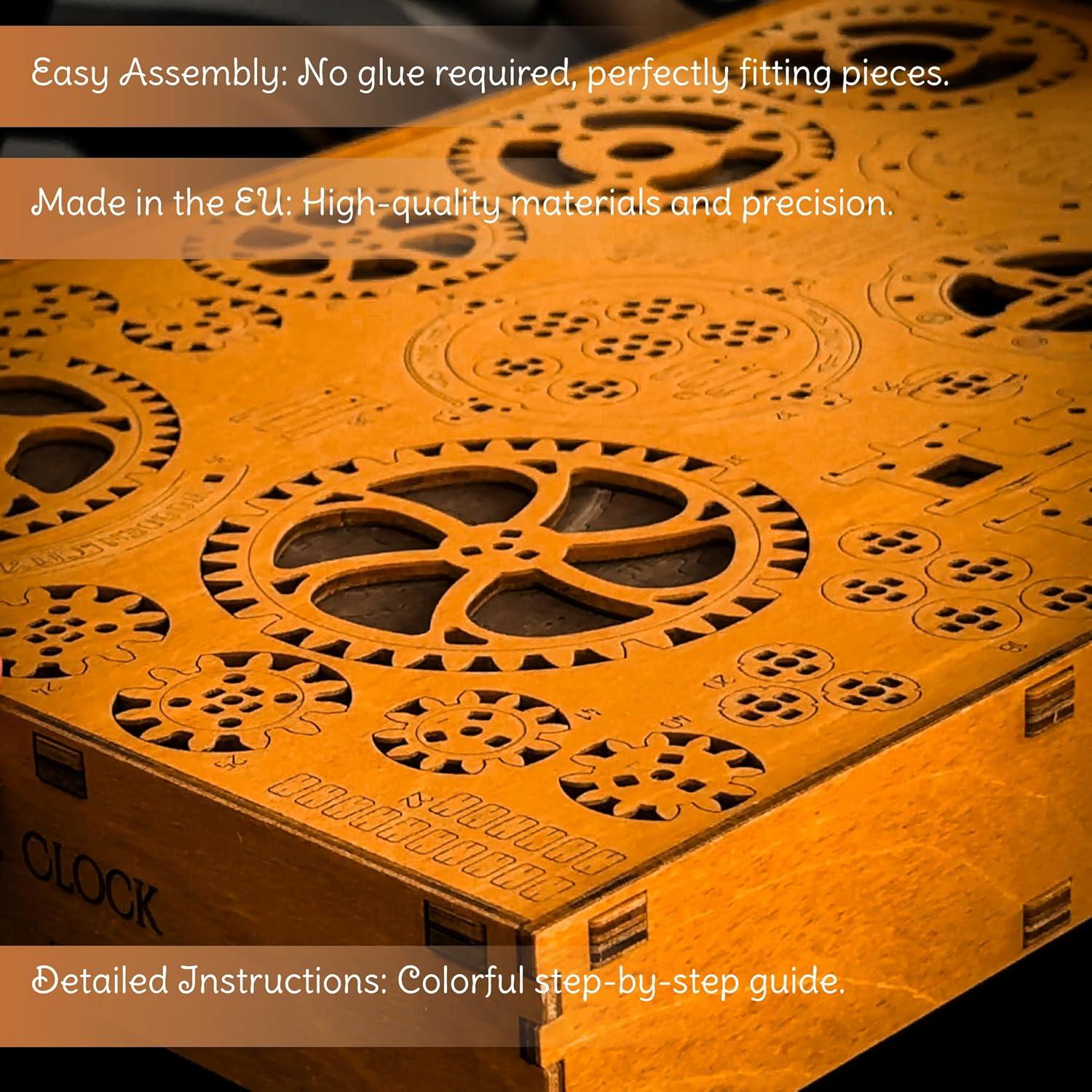 Rompecabezas 3D de Madera WOODEN.CITY Reloj de Pared Vintage 378 Piezas