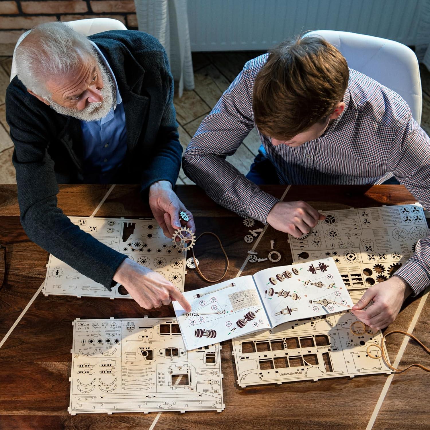 Rompecabezas 3D de Madera WOODEN.CITY Reloj de Pared Vintage 378 Piezas