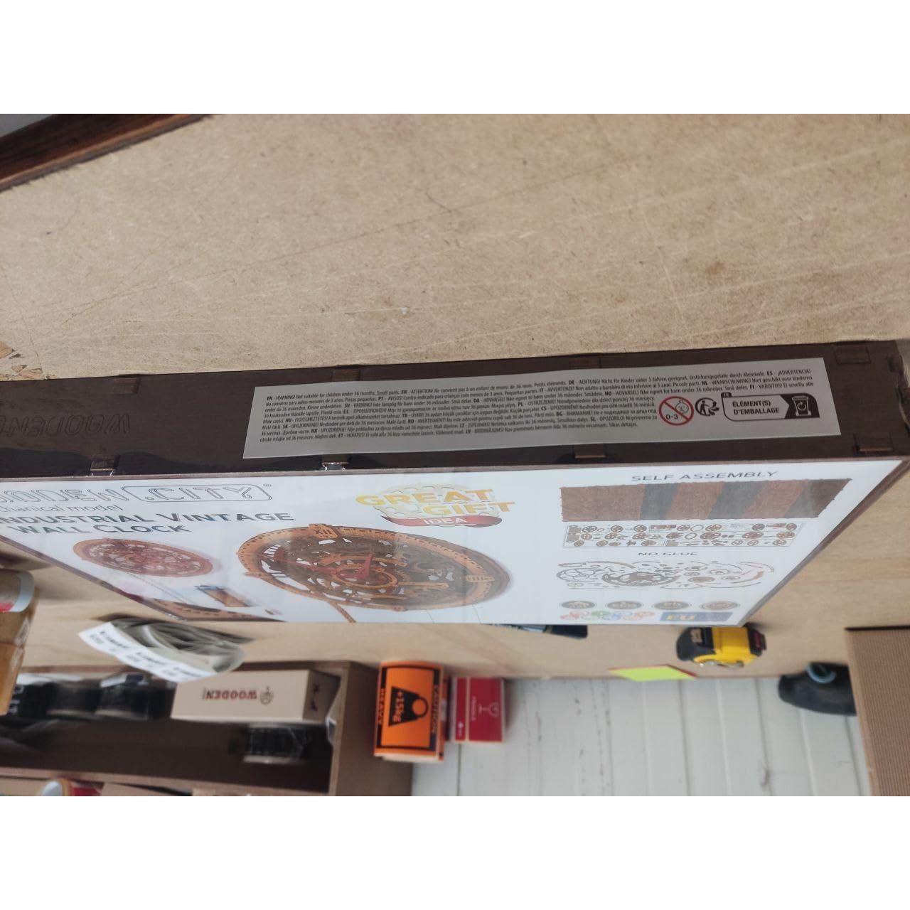 Rompecabezas 3D de Madera WOODEN.CITY Reloj de Pared Vintage 378 Piezas