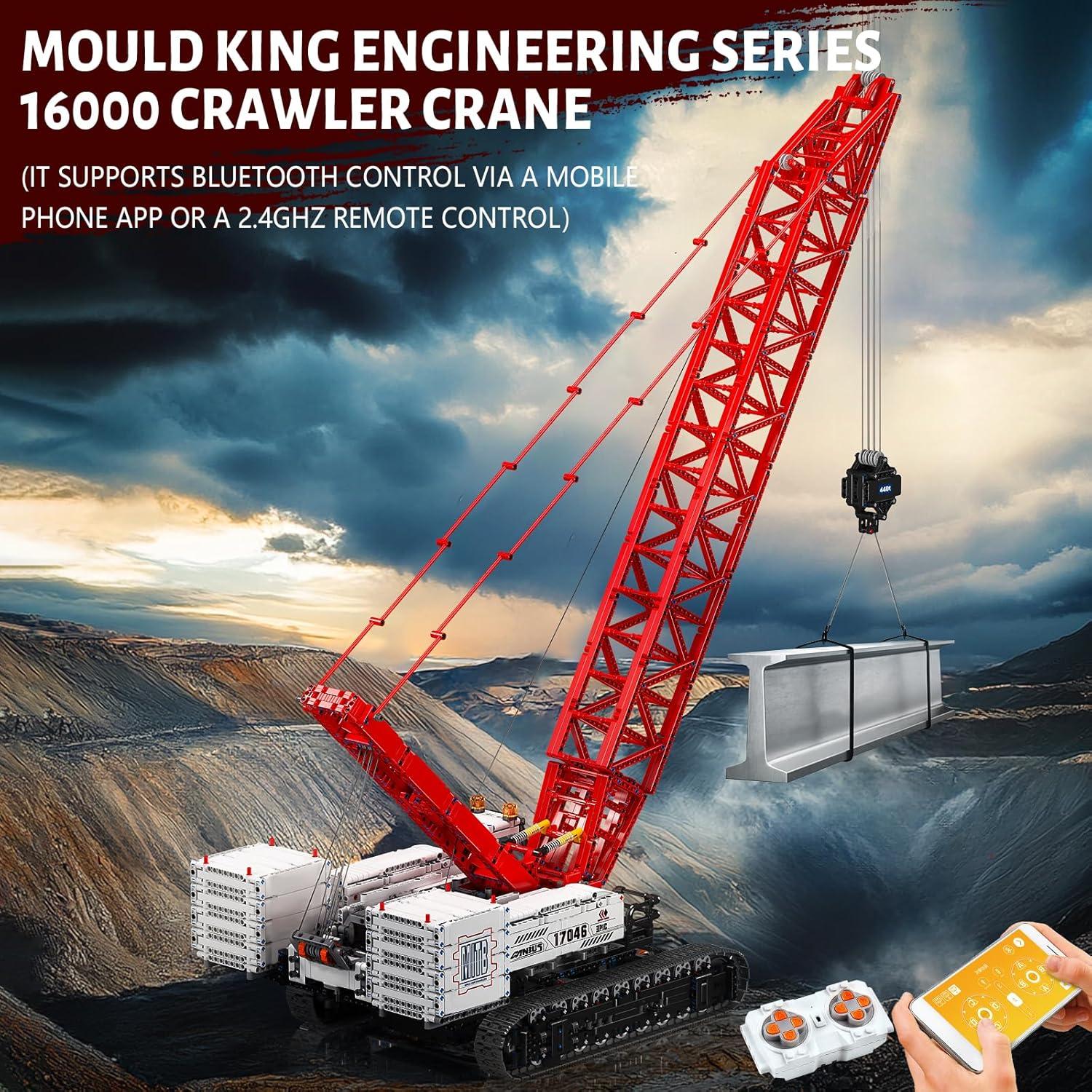 Grúa Crawler Mould King 17046 4494 Piezas Control APP