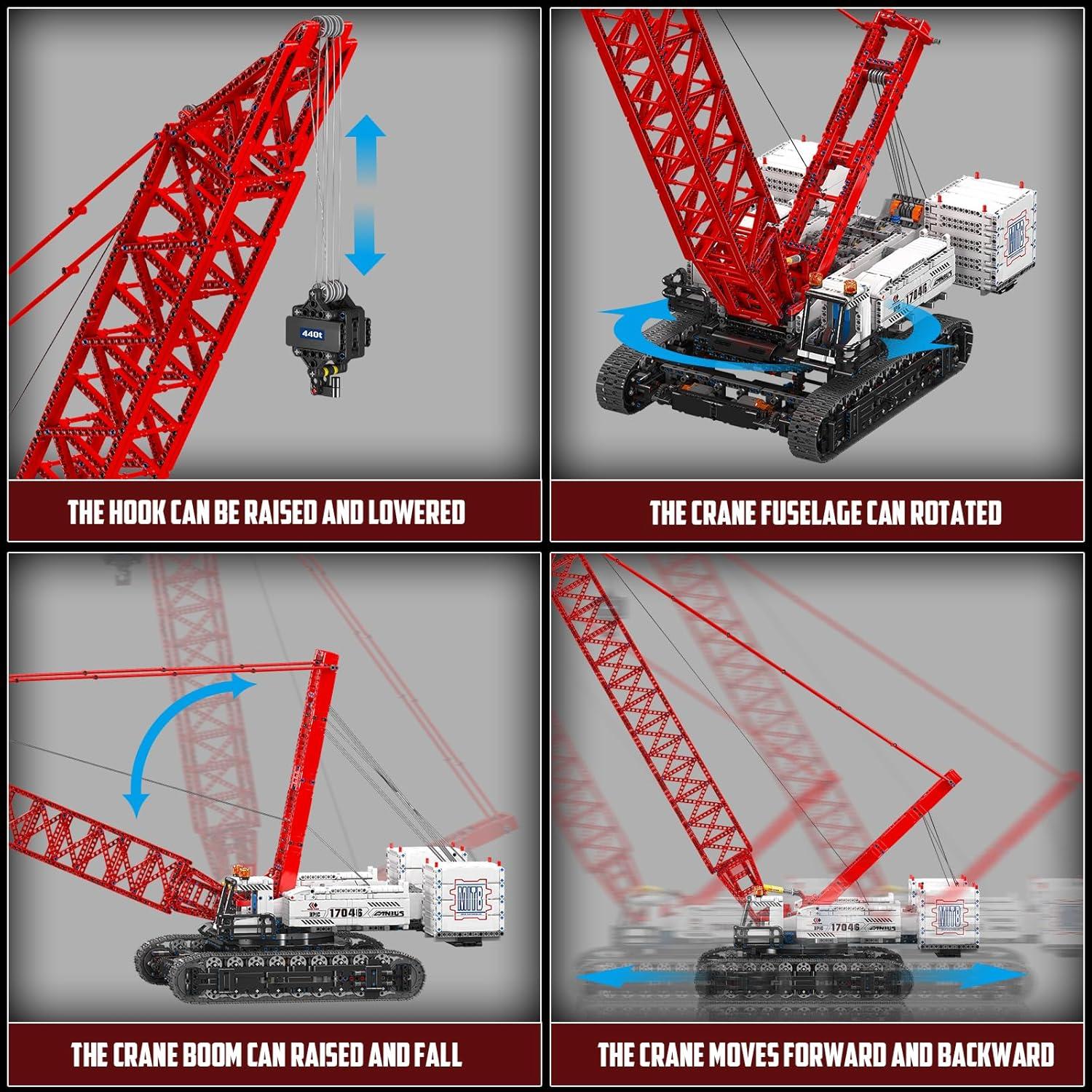 Grúa Crawler Mould King 17046 4494 Piezas Control APP