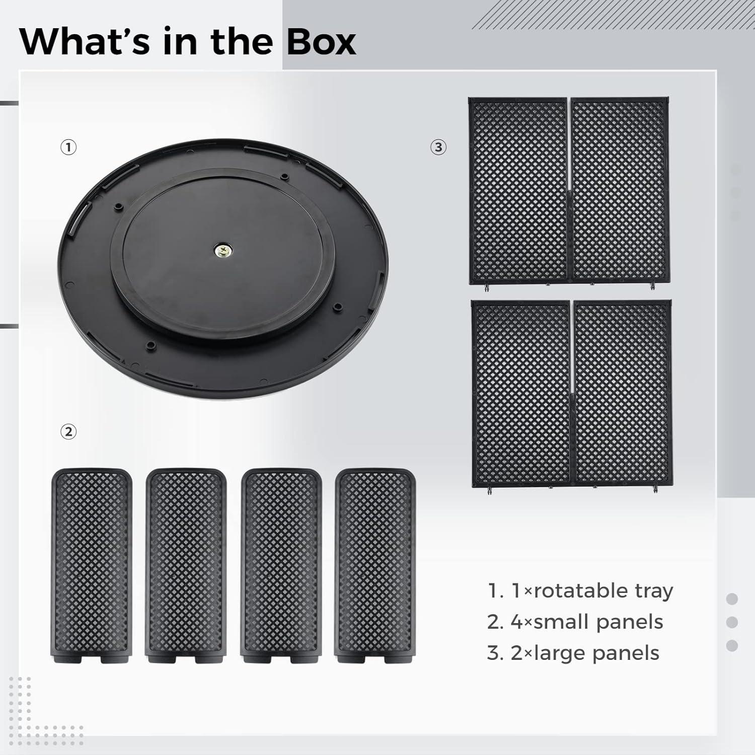 Organizador de Tazas Rotativo BATTIPAW 4 Compartimentos Negro