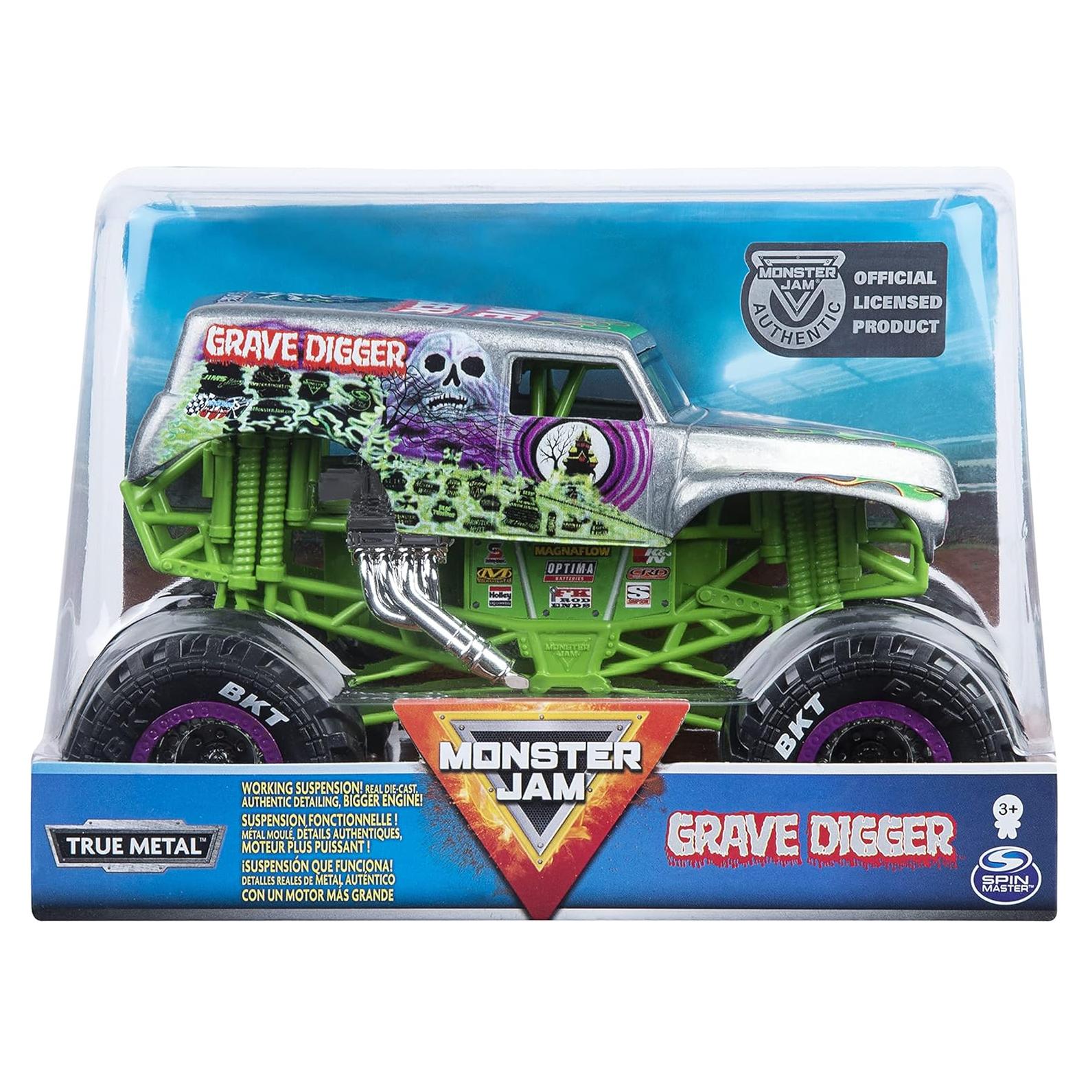 Camión Monstruo Grave Digger Spin Master 1:24 Detalles Realistas