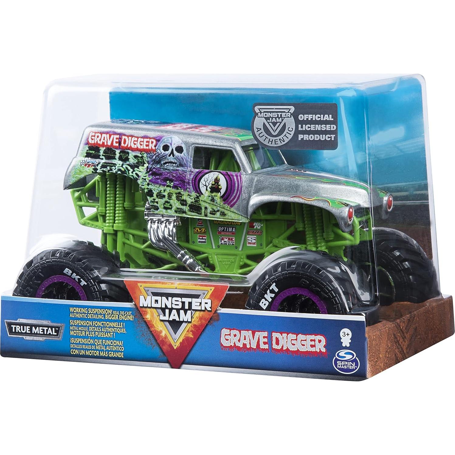 Camión Monstruo Grave Digger Spin Master 1:24 Detalles Realistas