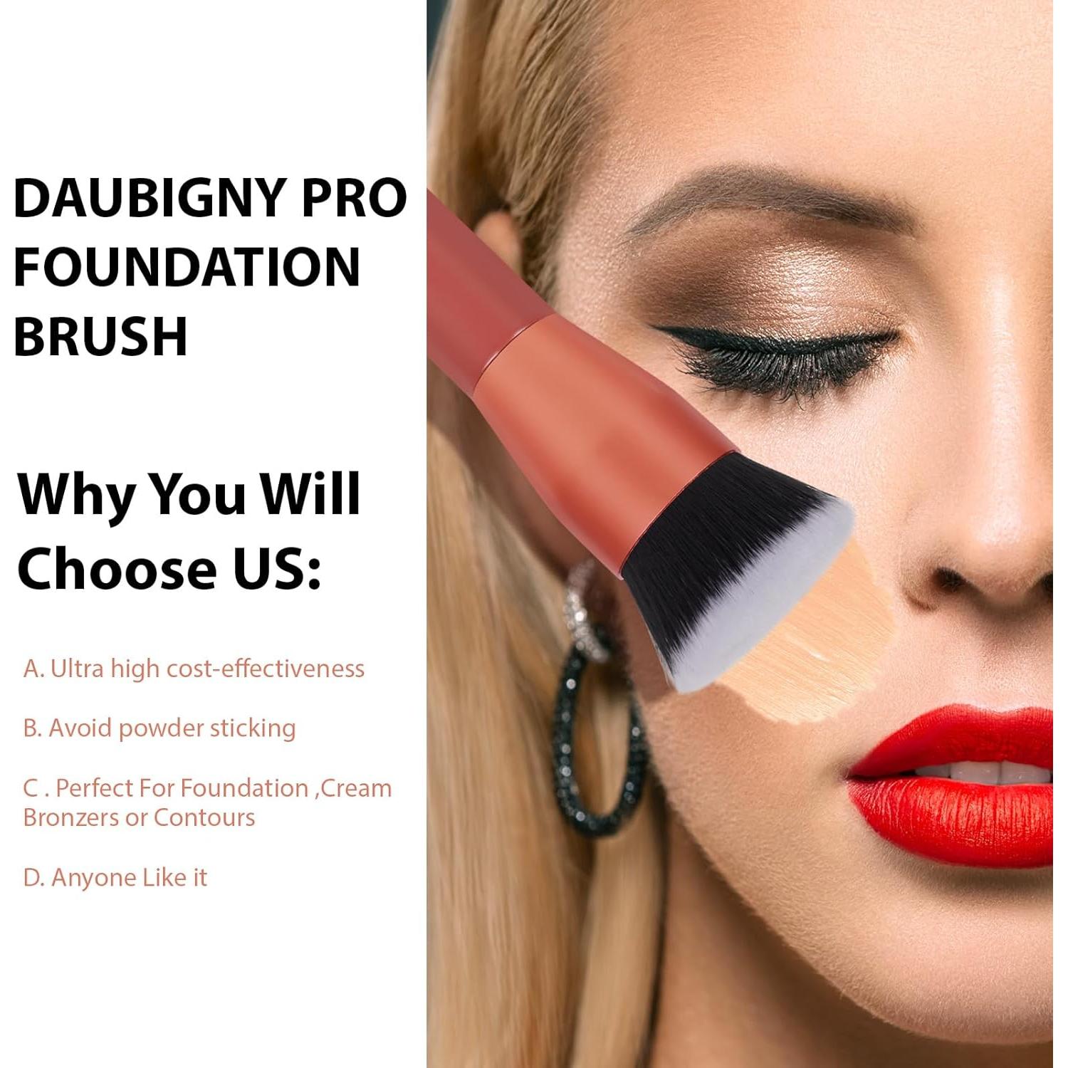 Brocha de Fundación Daubigny 3.3 cm Rojo - Maquillaje Premium