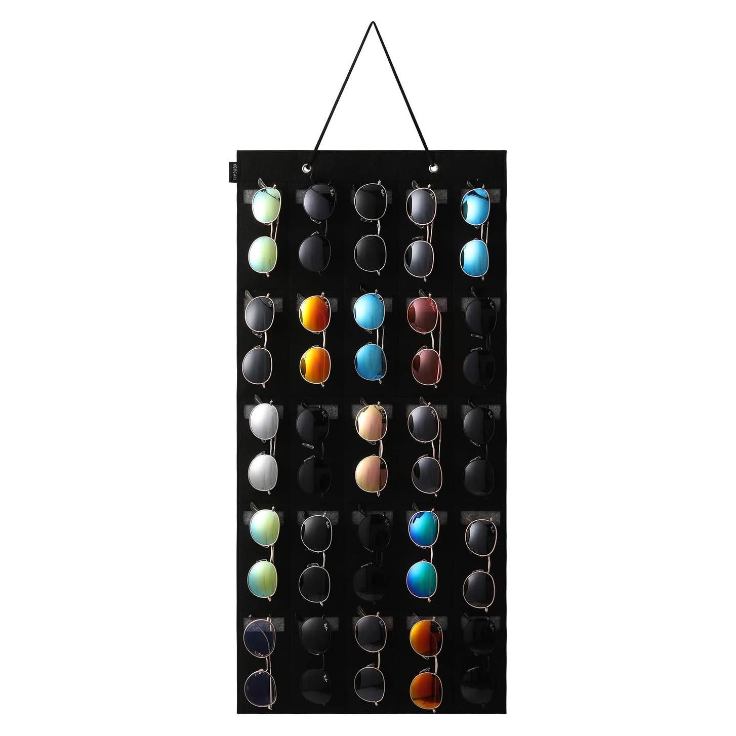 Organizador de Gafas de Sol KGMCARE 25 Compartimentos Negro