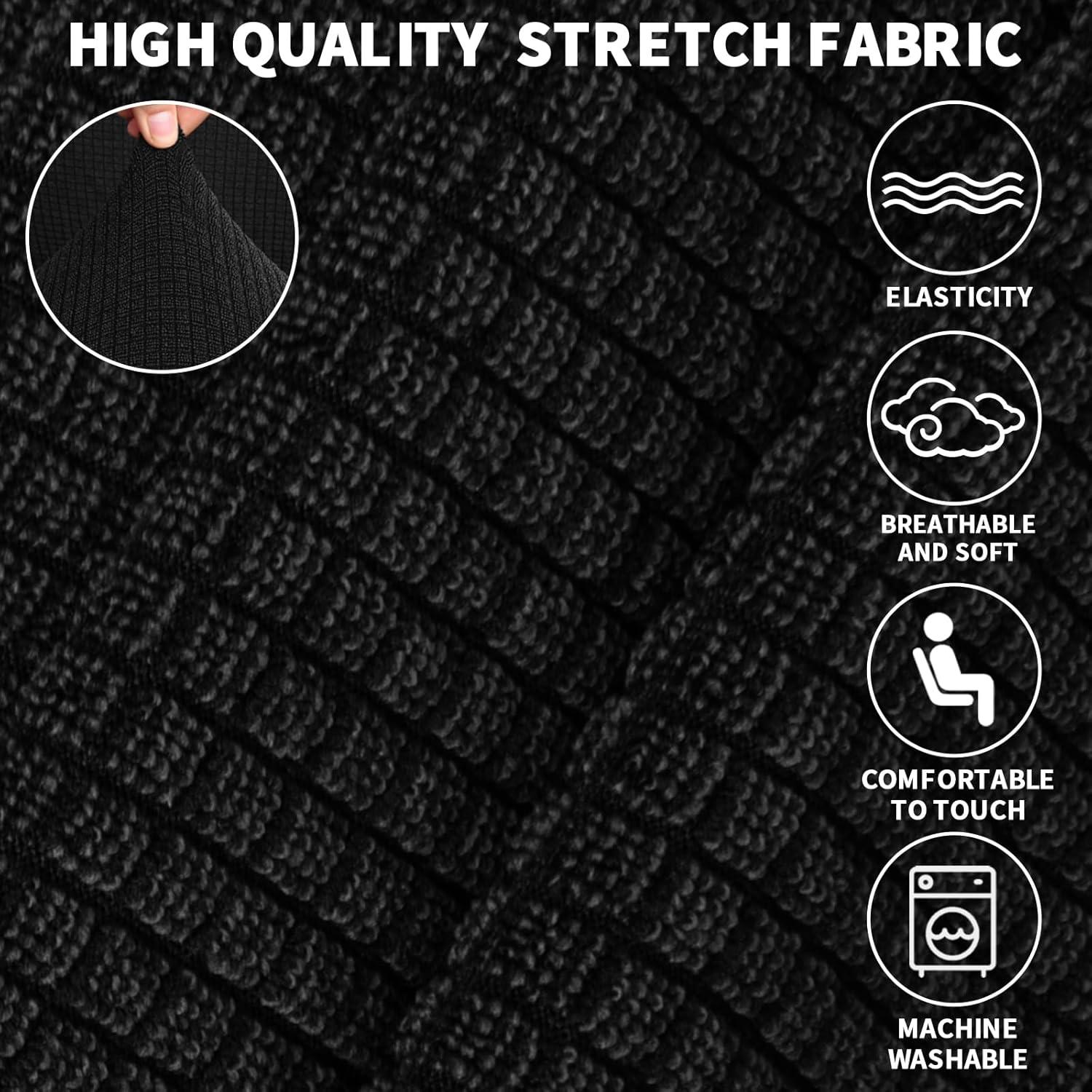 Funda de Sofá XL JIVINER Elástica Antideslizante Negra