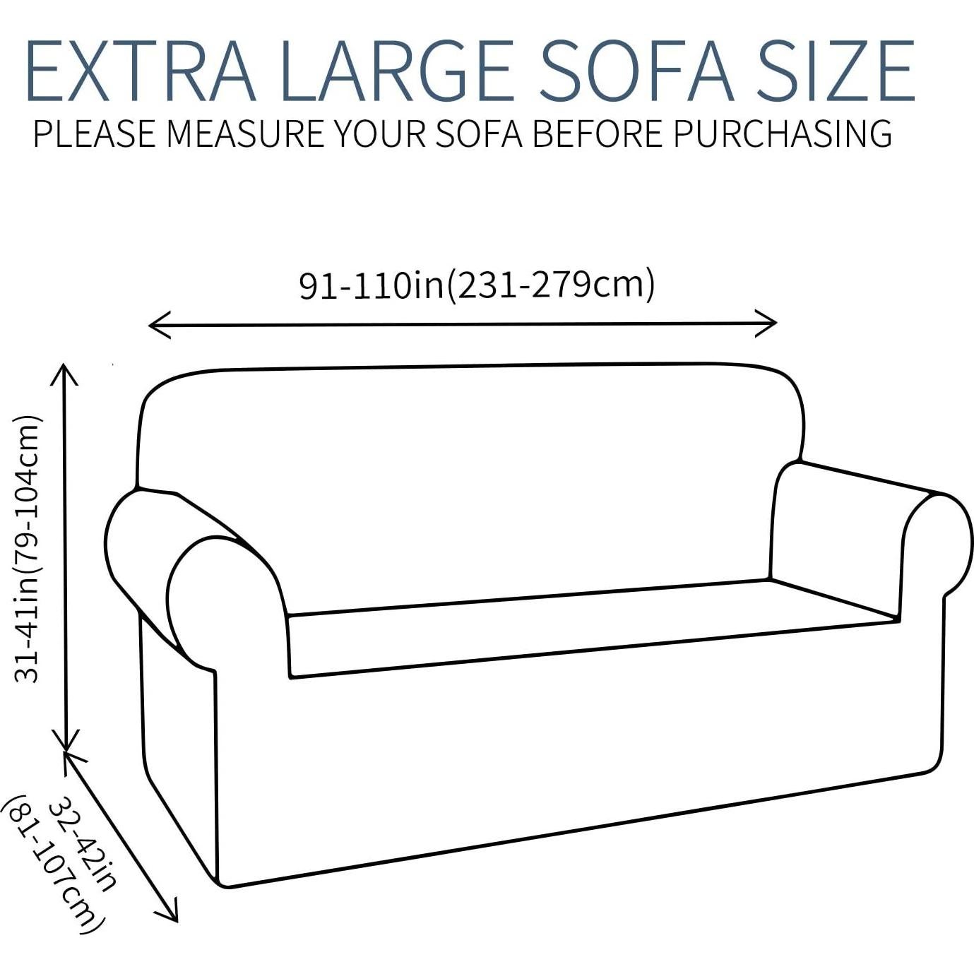 Funda de Sofá XL JIVINER Elástica Antideslizante Negra