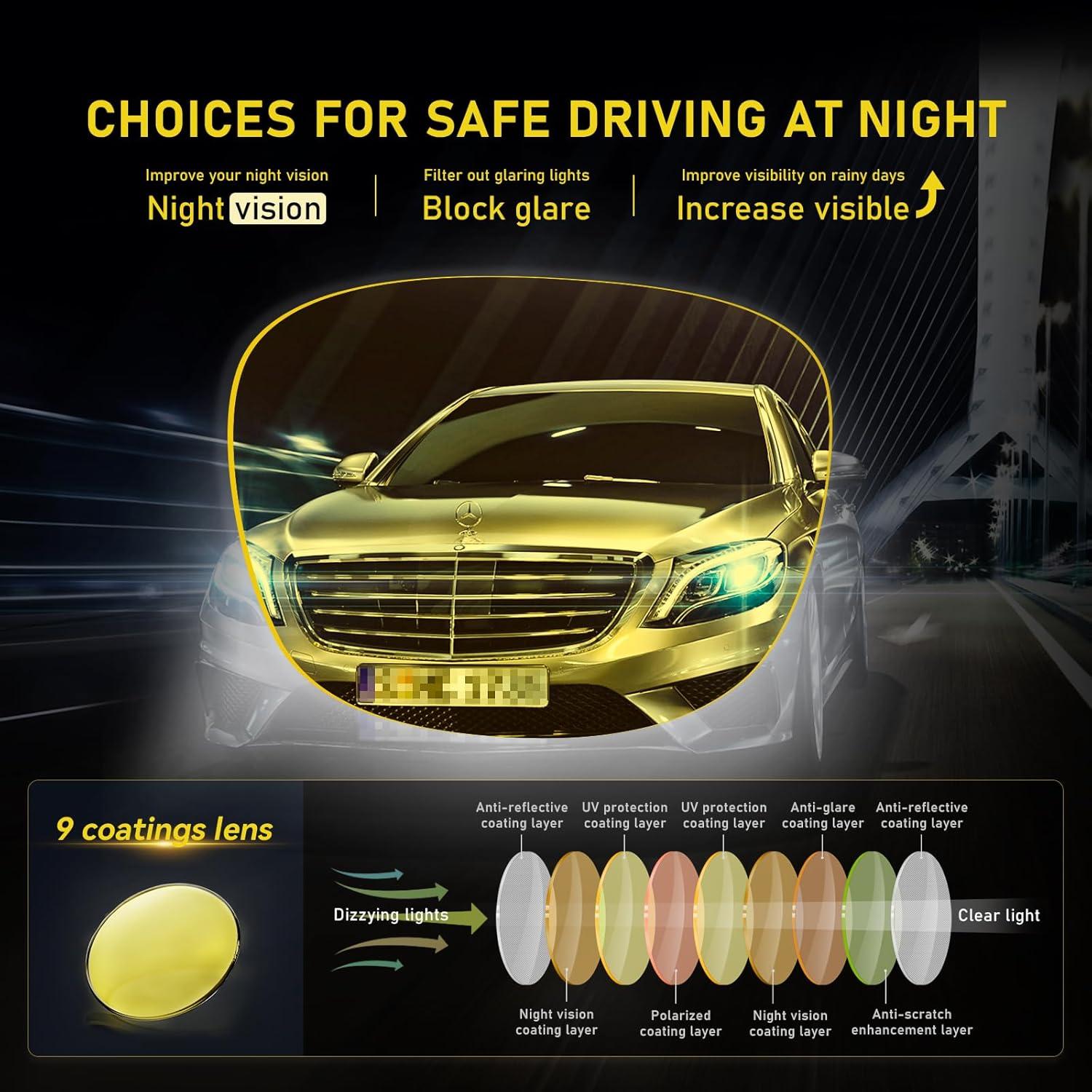 Gafas de Visión Nocturna DUCO 223 Amarillas Polarizadas UV400