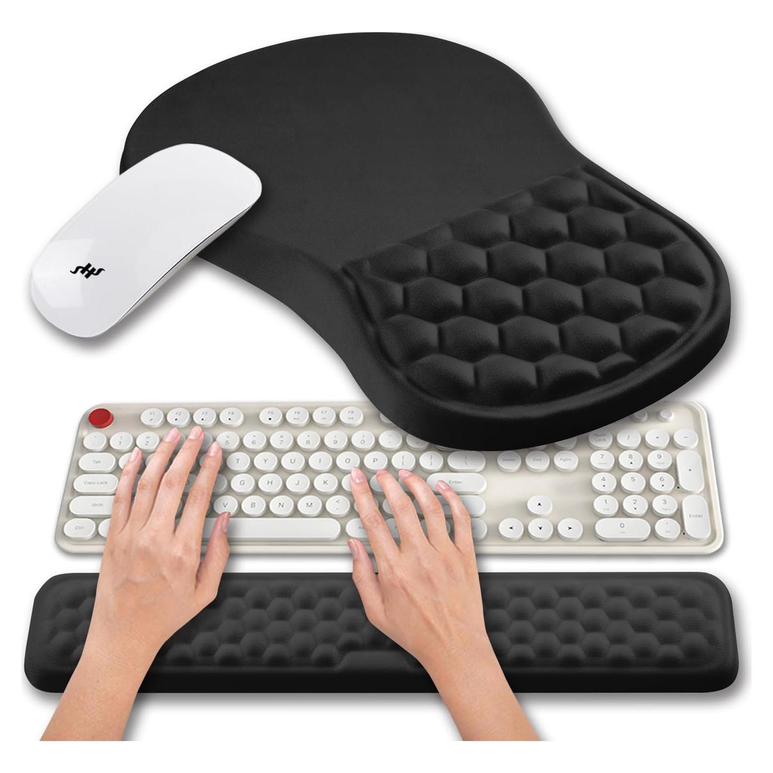 Hokafenle Almohadilla de Ratón Ergonómica 2 en 1 con Reposamuñecas