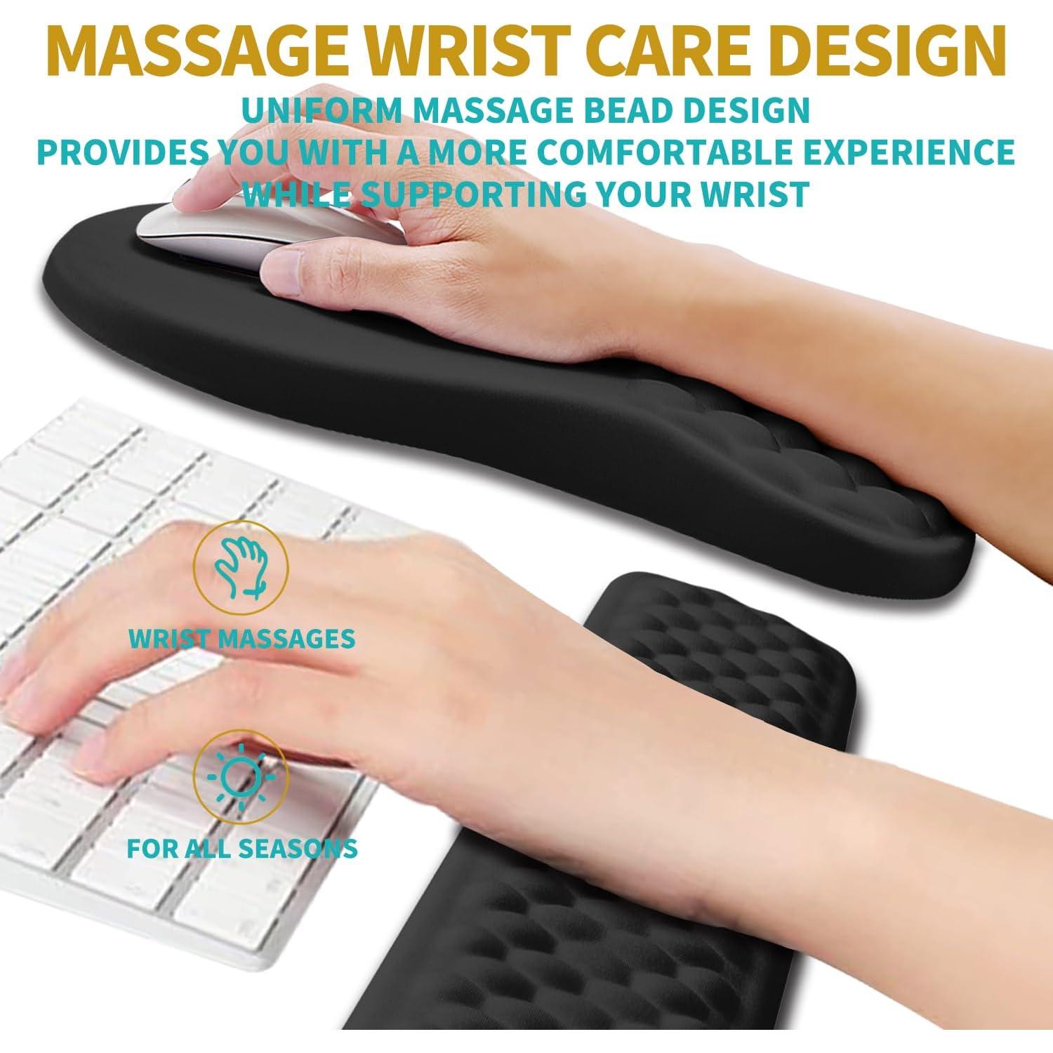 Hokafenle Almohadilla de Ratón Ergonómica 2 en 1 con Reposamuñecas