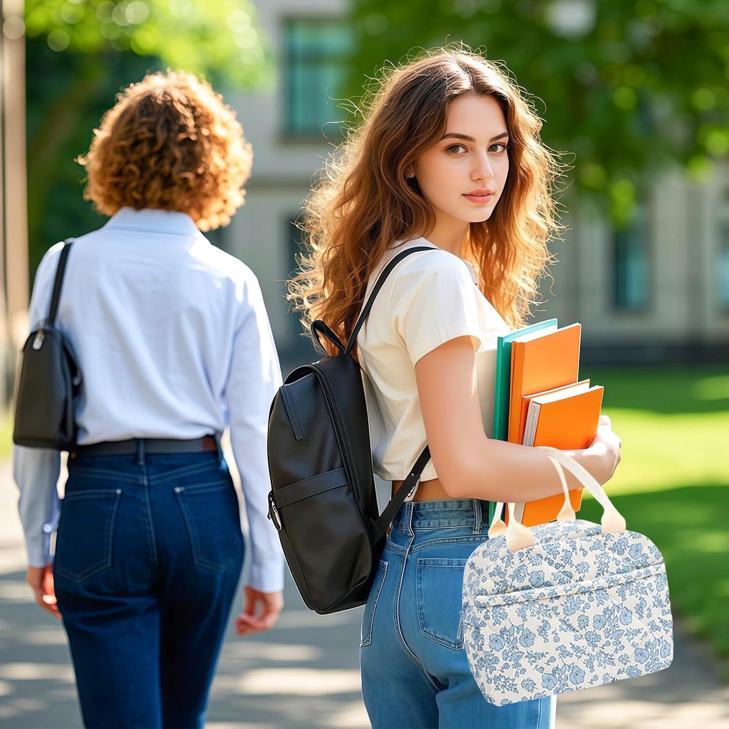 Bolsa de Almuerzo Aislada Floral Cisne Oscuro 11L