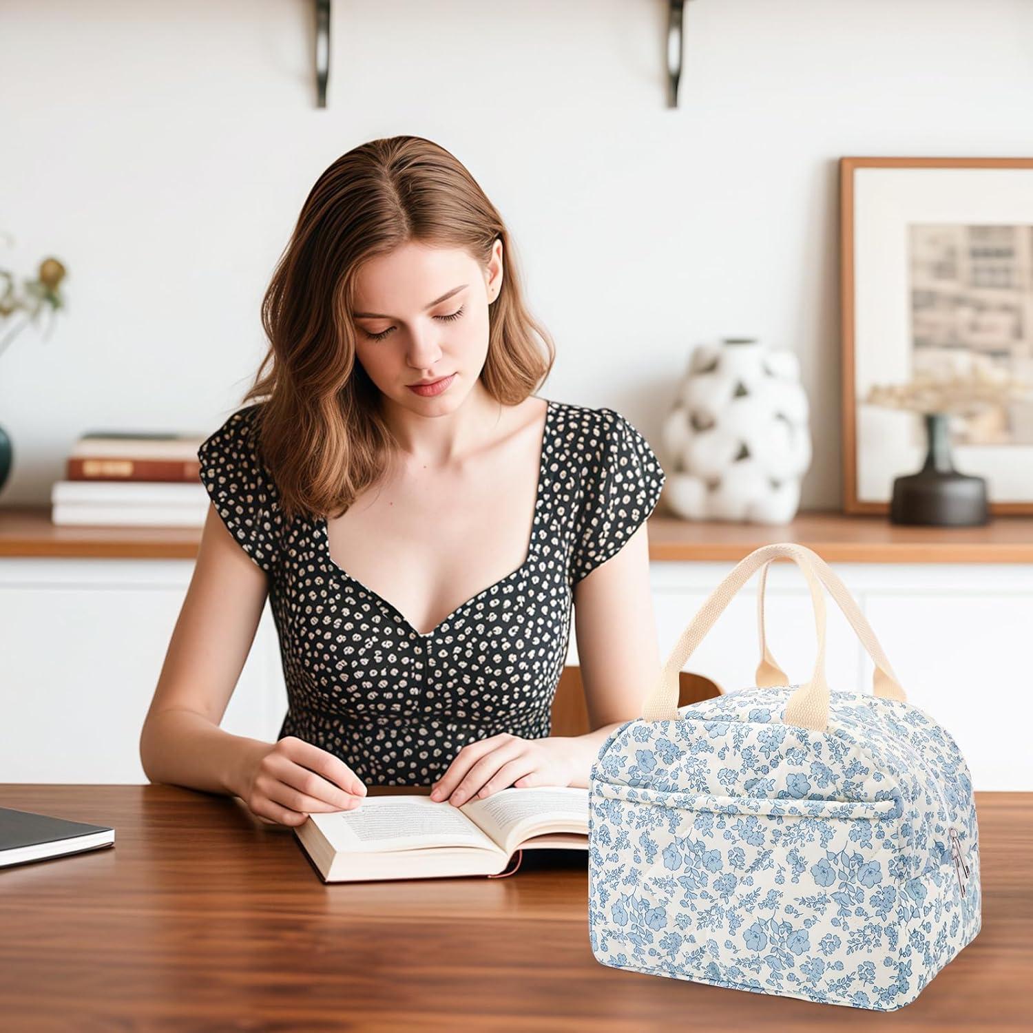Bolsa de Almuerzo Aislada Floral Cisne Oscuro 11L