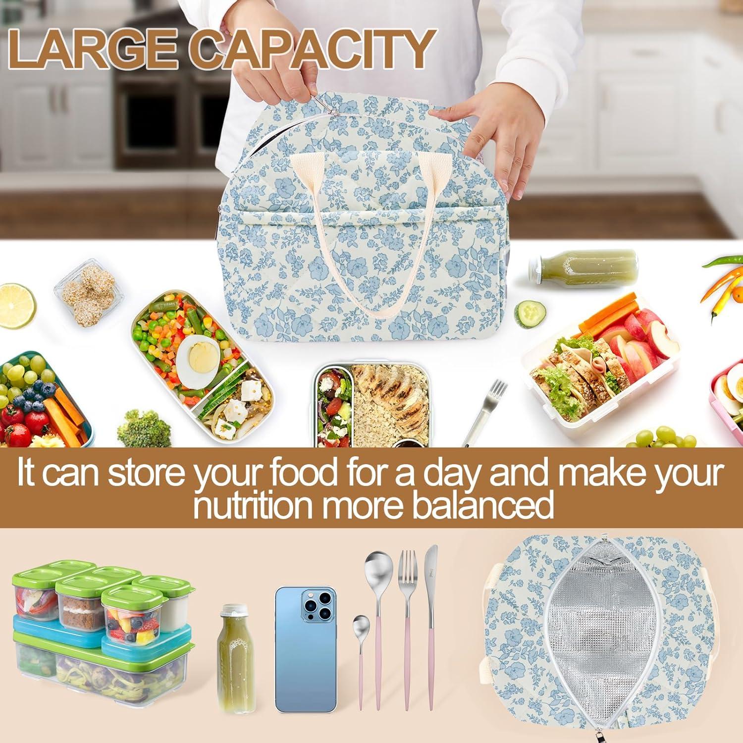 Bolsa de Almuerzo Aislada Floral Cisne Oscuro 11L