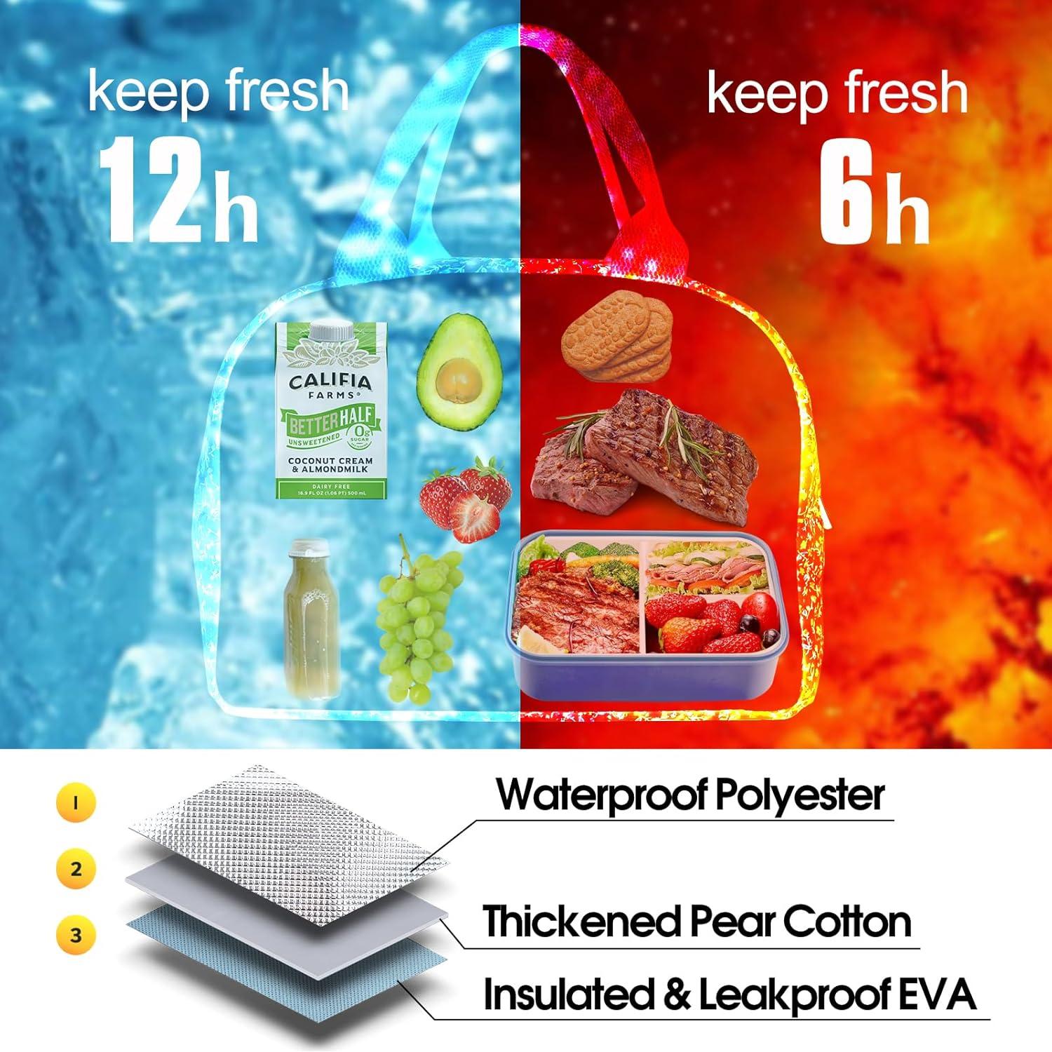 Bolsa de Almuerzo Aislada Floral Cisne Oscuro 11L