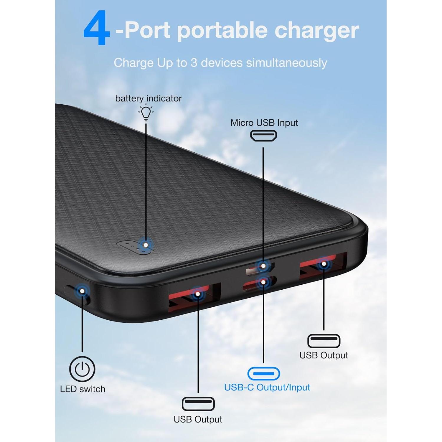 Cargador Portátil YUMGOOD 10000mAh Carga Rápida 20W USB-C