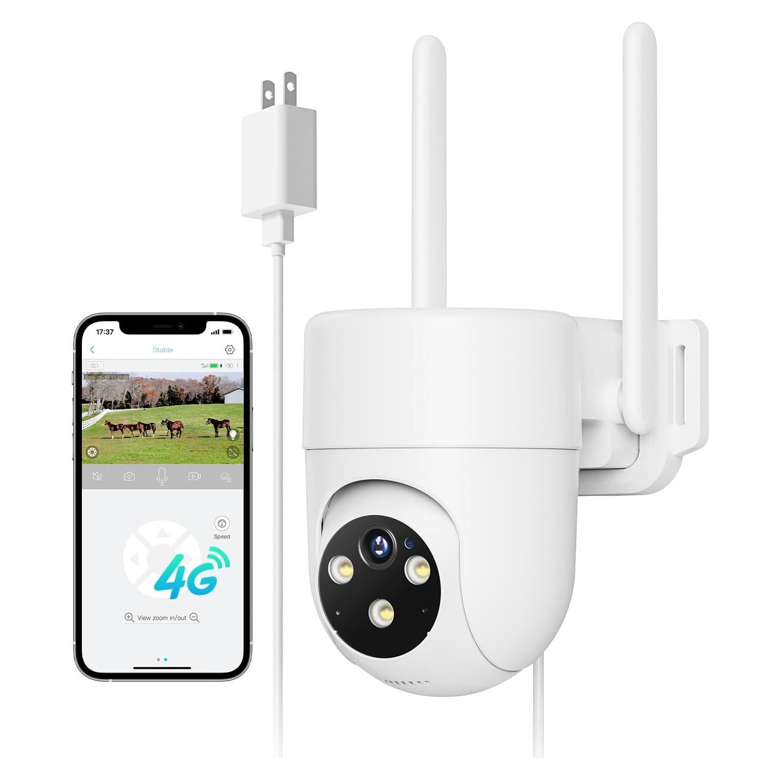 Cámara de Seguridad Celular LIWAN 4G LTE Blanca 2K 24/7
