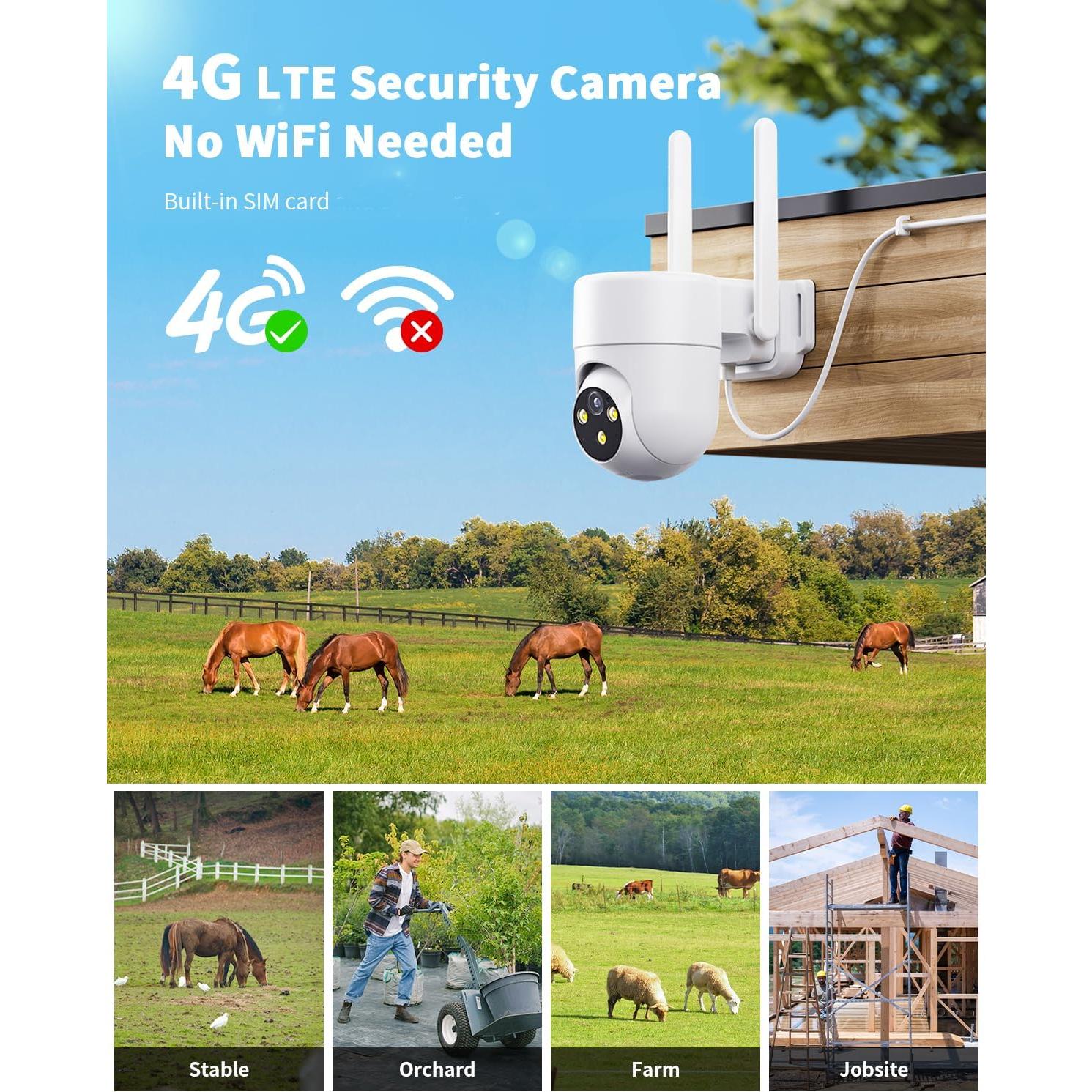 Cámara de Seguridad Celular LIWAN 4G LTE Blanca 2K 24/7