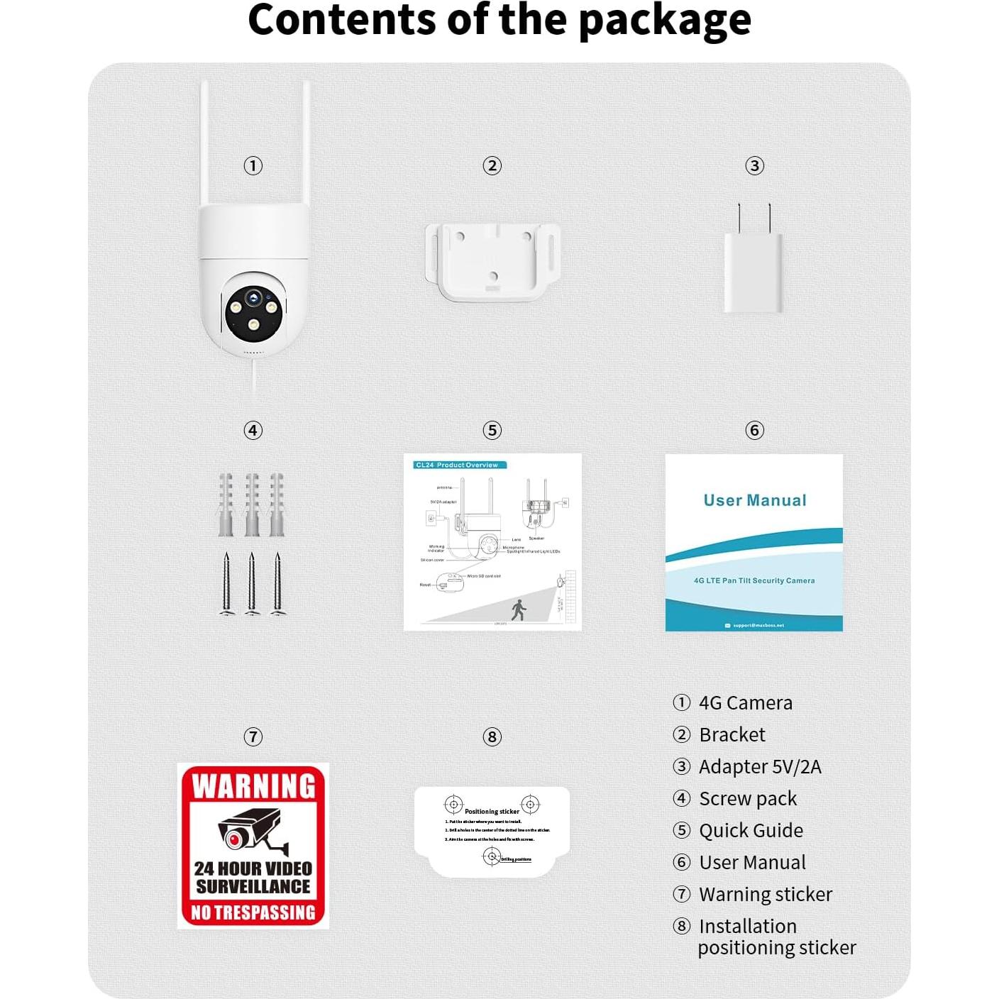 Cámara de Seguridad Celular LIWAN 4G LTE Blanca 2K 24/7