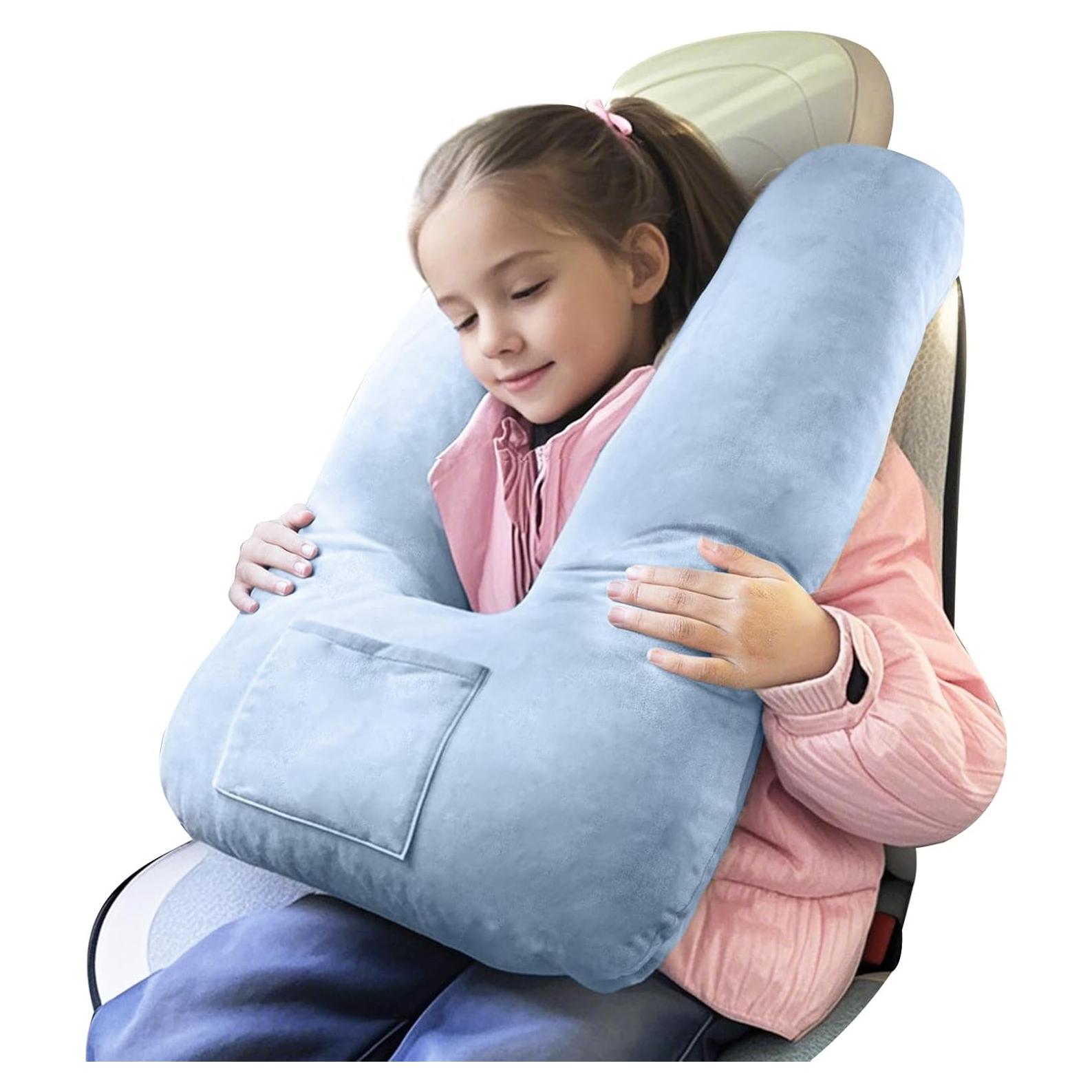 Almohada de Coche Cococu para Niños Azul, Soporte y Comodidad