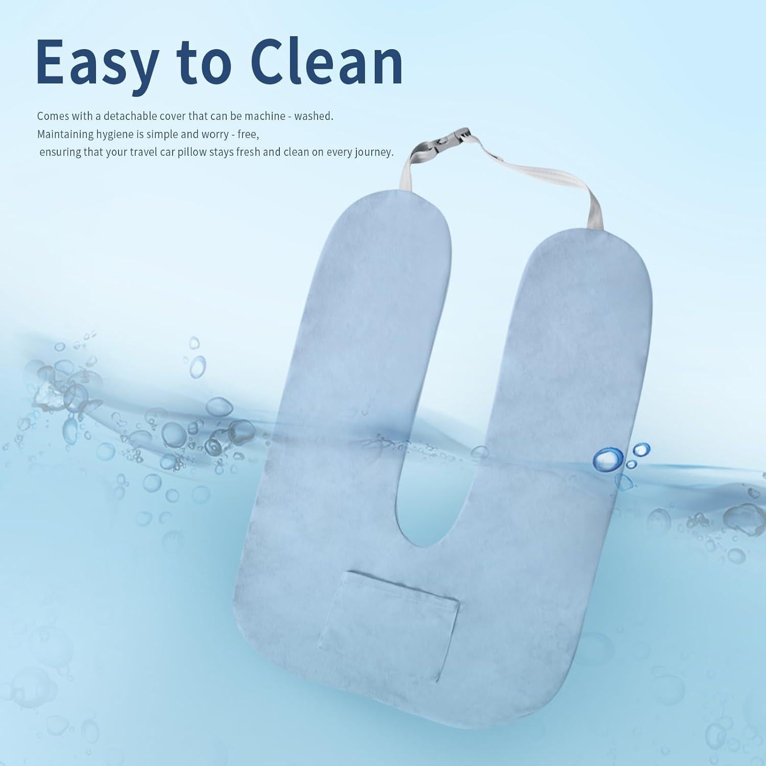 Almohada de Coche Cococu para Niños Azul, Soporte y Comodidad