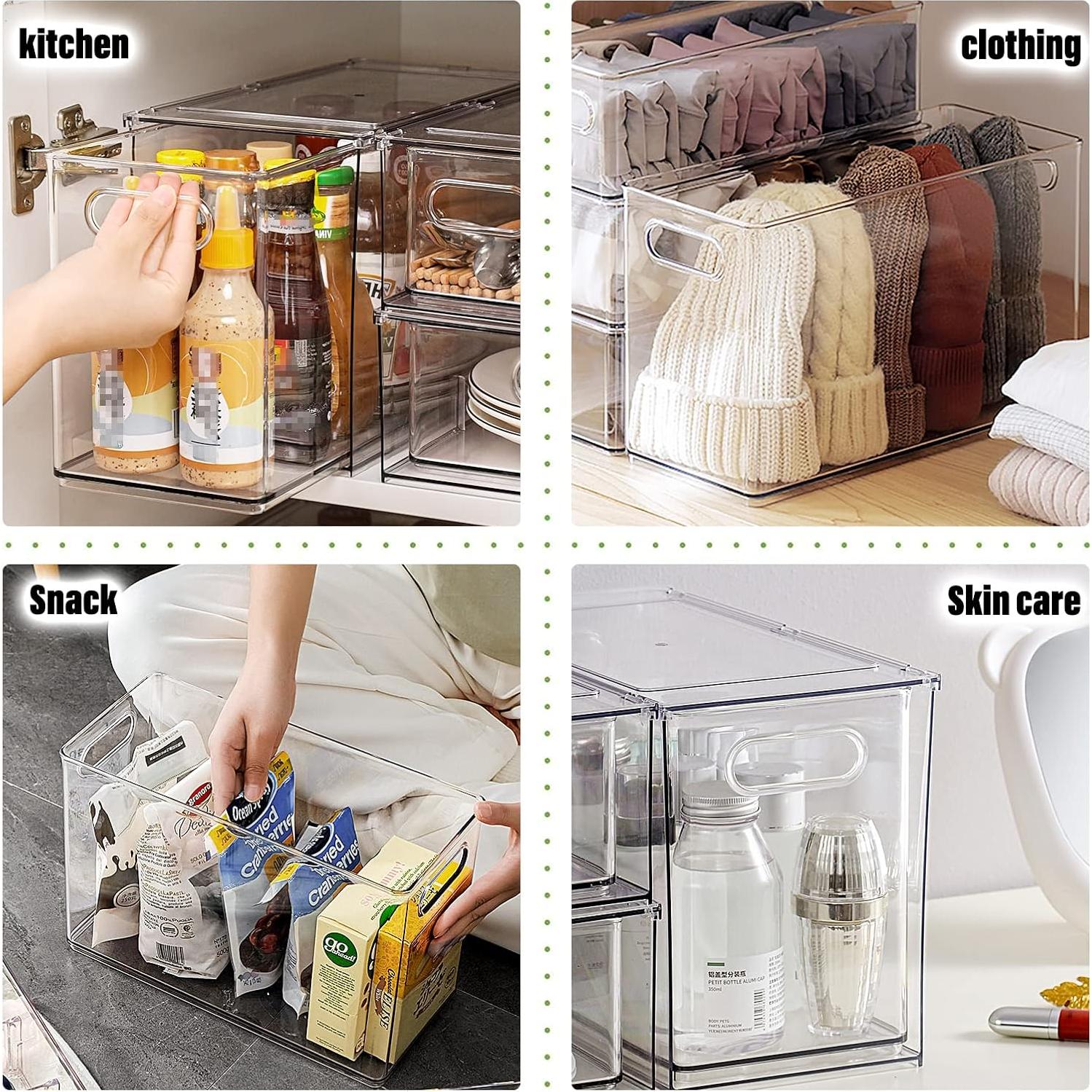 Organizador de Refrigerador Shopwithgreen 9L Apilable Transparente