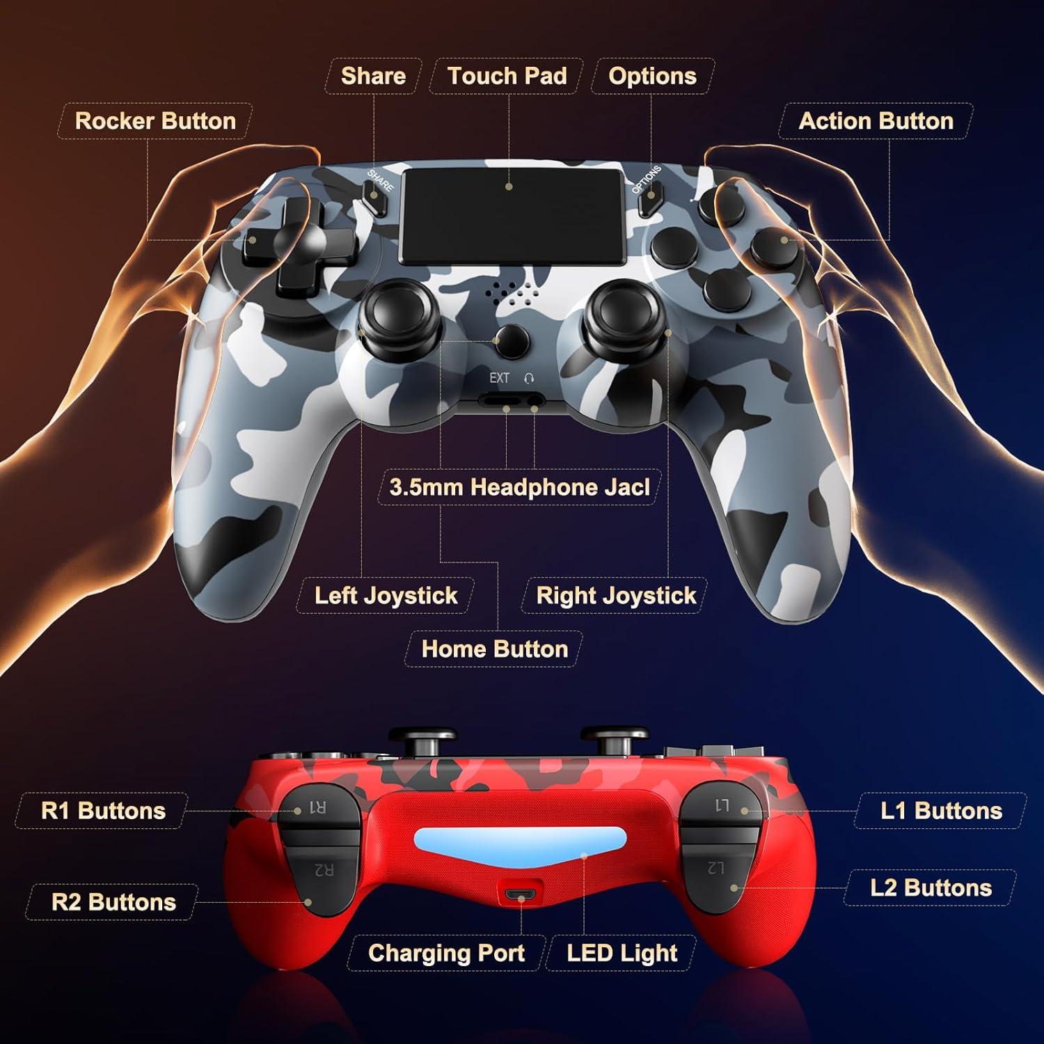 Controlador Inalámbrico KDYGPDCT para PS4/Pro/Slim - 2 Piezas
