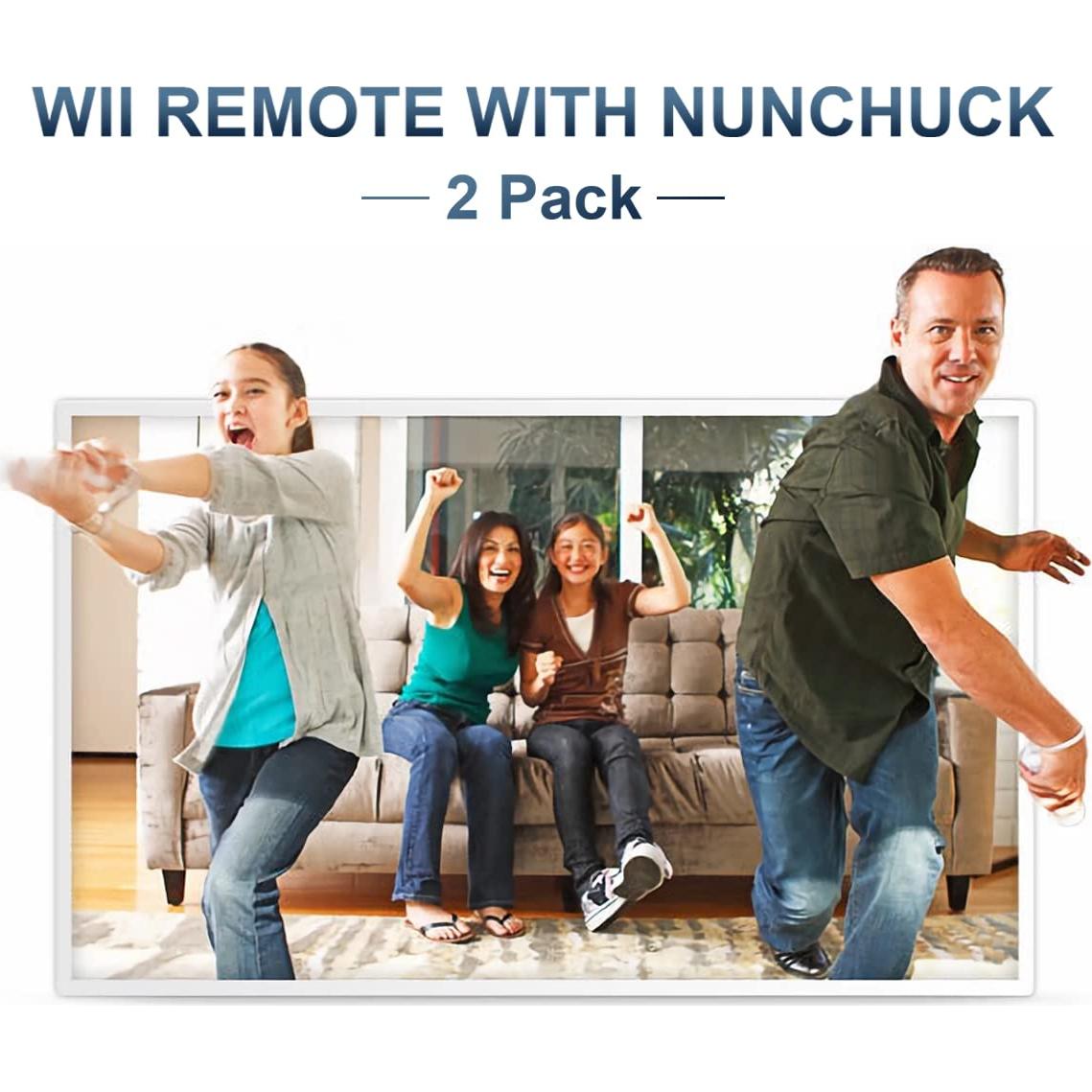 Controlador FASIGO Wii con Nunchuck - Paquete de 2