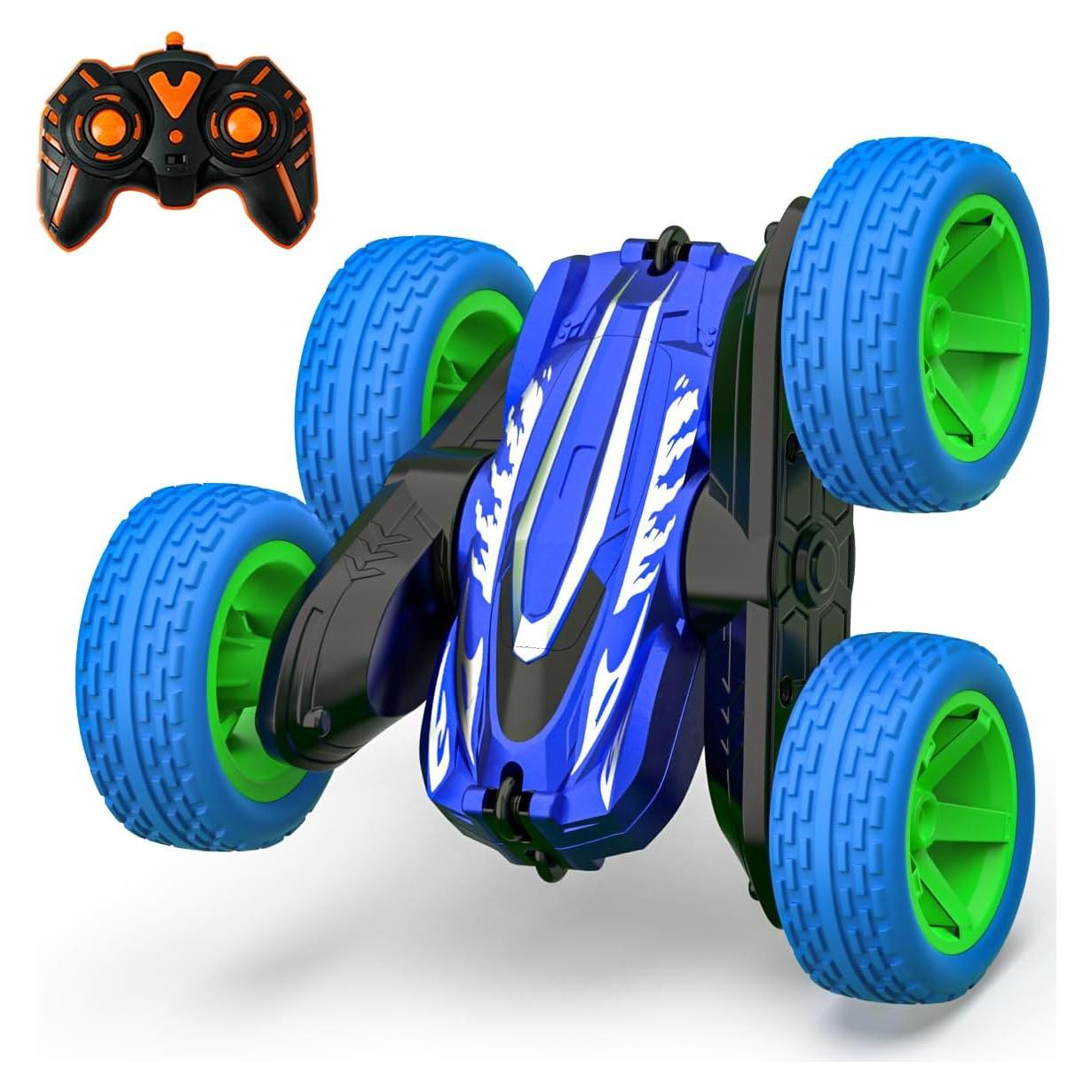 BEZGAR Remote Control Car - Upgraded Dual-Motor Type-C Direct Charge RC Cars for Kids, 2.4Ghz Double-Sided Driving 360° Flips Rotating All Terrain RC Stunt Car, Toys Birthday Gifts for Boys & Girls