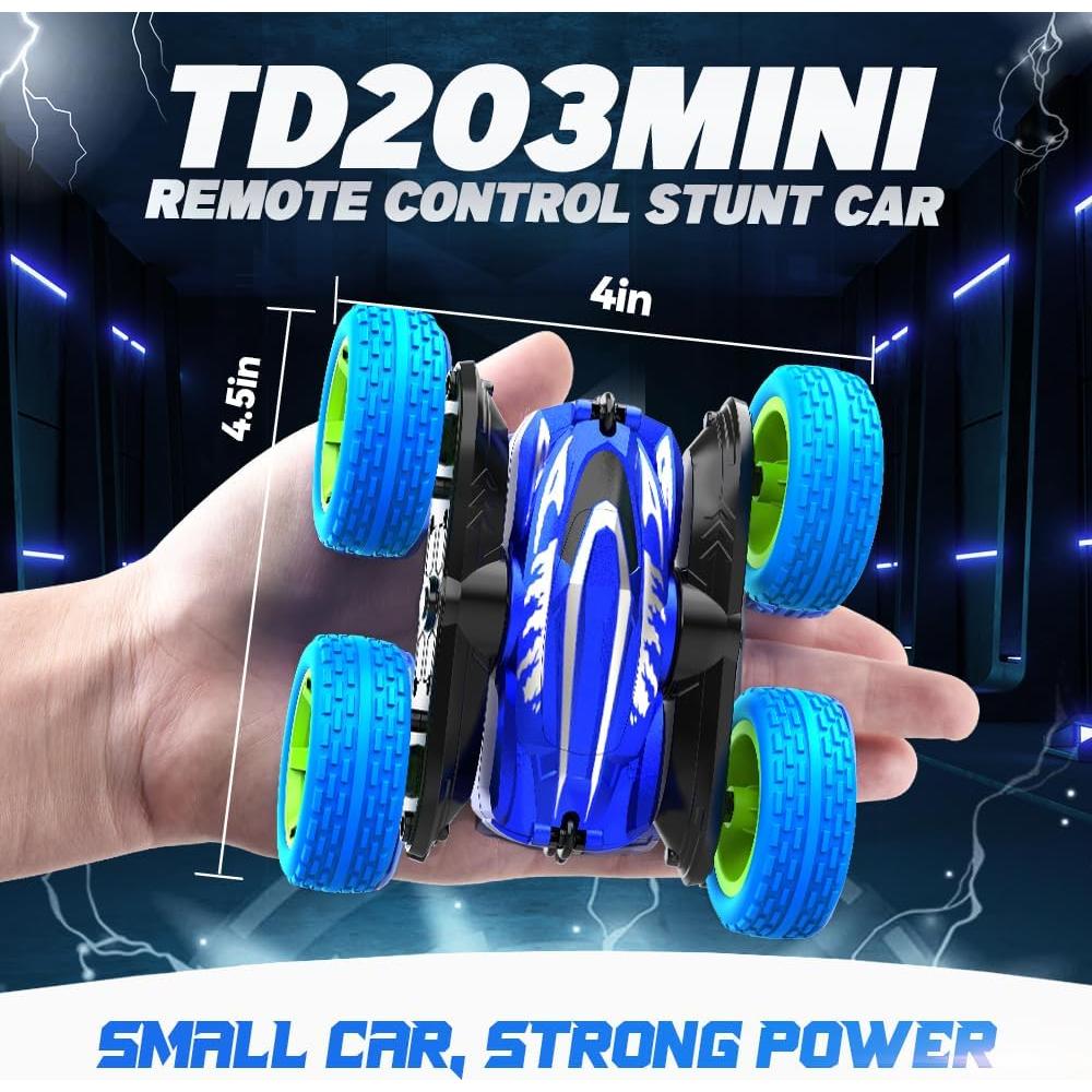 BEZGAR Remote Control Car - Upgraded Dual-Motor Type-C Direct Charge RC Cars for Kids, 2.4Ghz Double-Sided Driving 360° Flips Rotating All Terrain RC Stunt Car, Toys Birthday Gifts for Boys & Girls