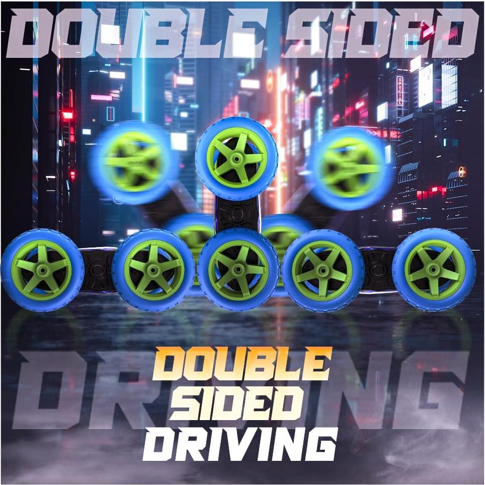 BEZGAR Remote Control Car - Upgraded Dual-Motor Type-C Direct Charge RC Cars for Kids, 2.4Ghz Double-Sided Driving 360° Flips Rotating All Terrain RC Stunt Car, Toys Birthday Gifts for Boys & Girls