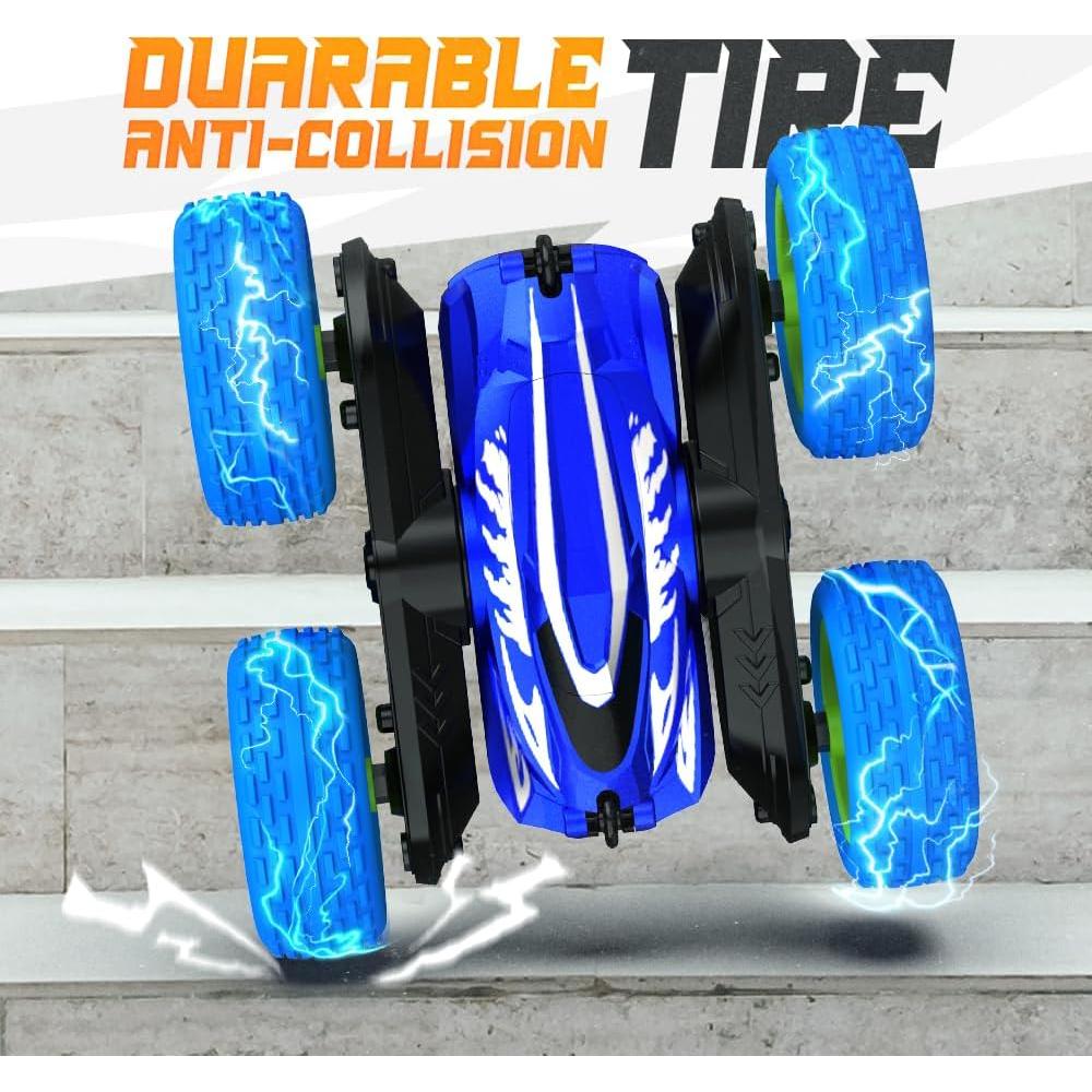 BEZGAR Remote Control Car - Upgraded Dual-Motor Type-C Direct Charge RC Cars for Kids, 2.4Ghz Double-Sided Driving 360° Flips Rotating All Terrain RC Stunt Car, Toys Birthday Gifts for Boys & Girls